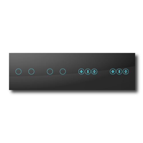 Smartify vPRO Espelho Quadruplo (2 botões + 2 botões + Estores + Estores) Preto - SYPE40202ESESPR