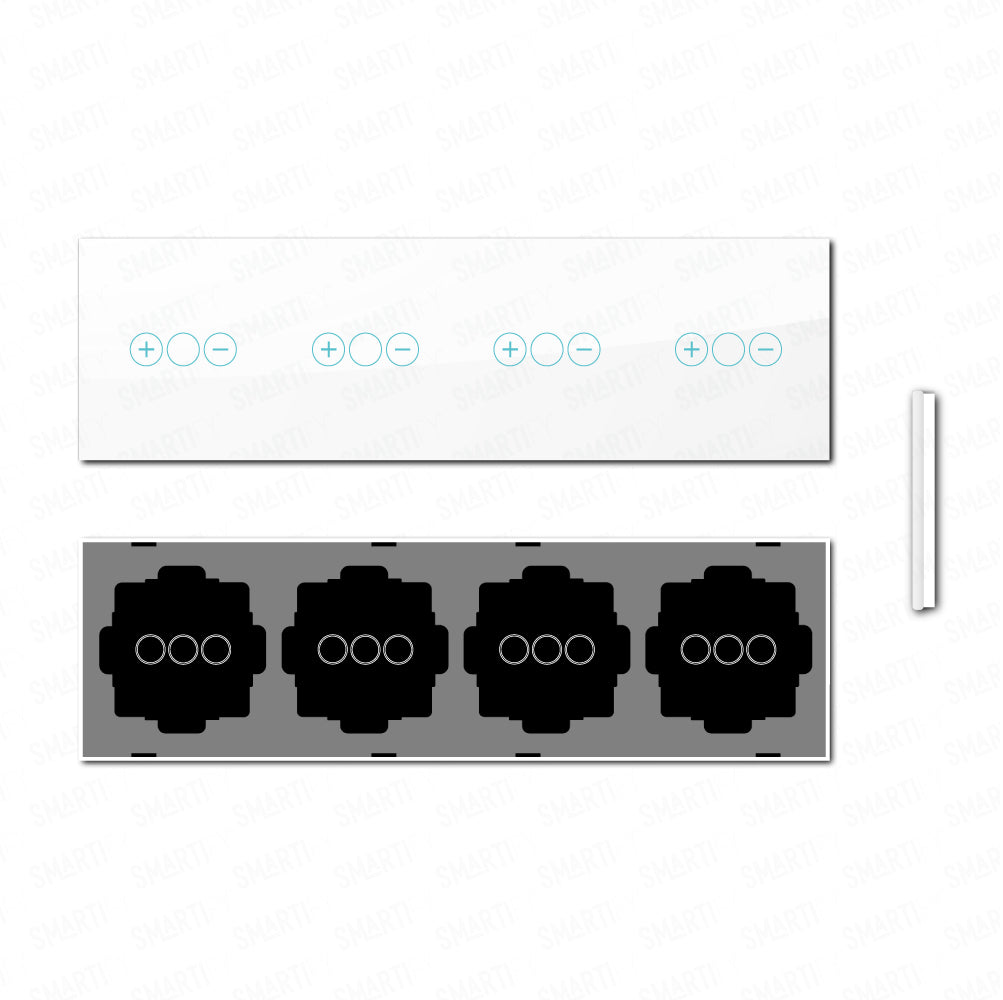 Smartify vPRO Espelho Quadruplo (Dimmer + Dimmer + Dimmer + Dimmer) Branco - SYPE41D1D1D1DBR