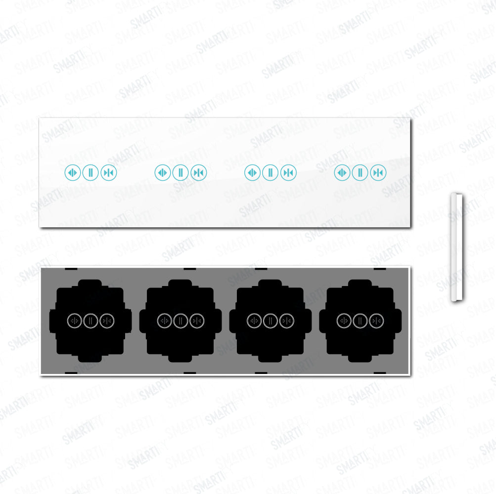 Smartify vPRO Espelho Quadruplo (cortinas + cortinas + cortinas + cortinas) Branco - SYPE4CTCTCTCTBR – pontos de vista de espelho compacto com acabamento em vidro temperado.