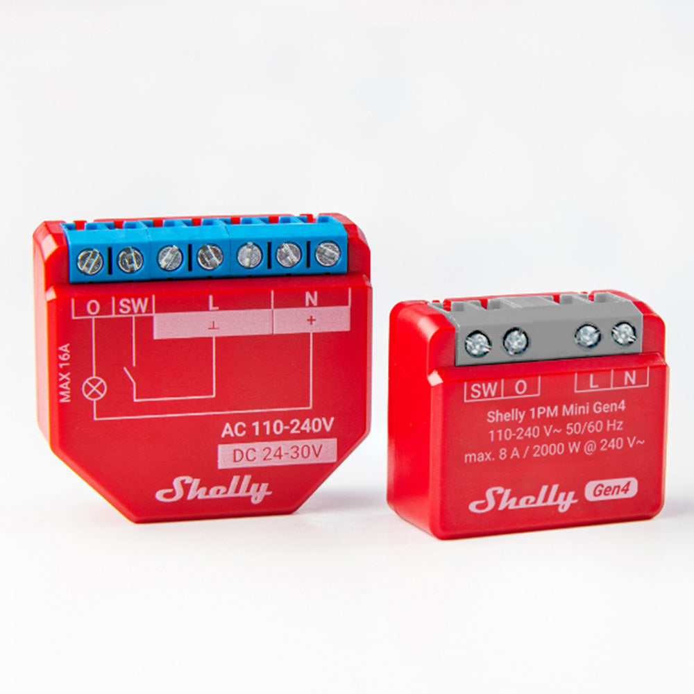 Shelly 1PM Mini Gen4 é um módulo inteligente versátil para controlo remoto de interruptores ou portões de garagem, com WiFi, Bluetooth e Zigbee.