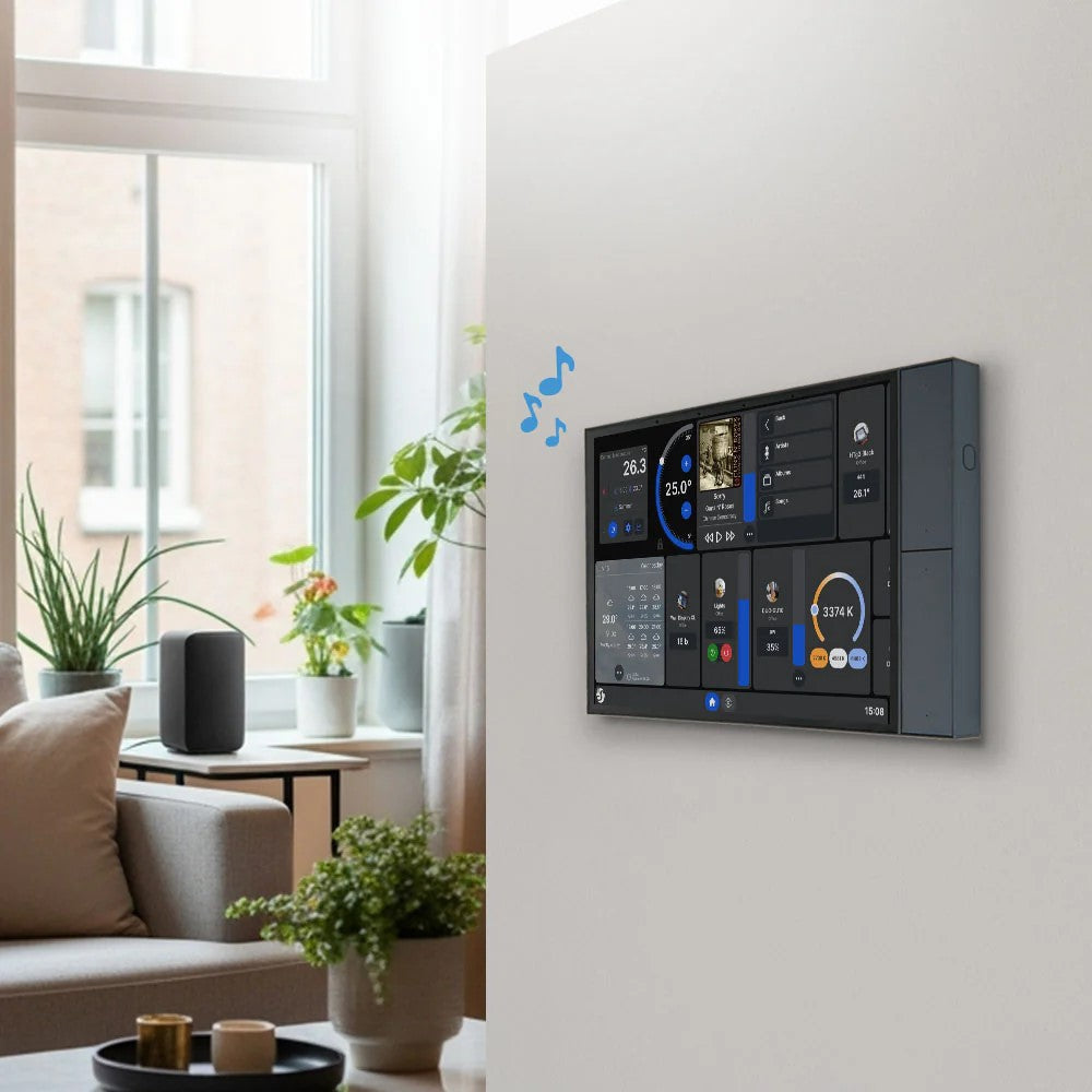 O Shelly Wall Display XL é um painel de controlo inteligente com ecrã tátil de 10,1 polegadas, projetado para reunir a gestão de todos os dispositivos Shelly e automatizações da sua casa ou empresa num único ponto. Com quatro botões totalmente personalizáveis e um relé integrado, permite controlar luzes, climatização, estores e outros aparelhos elétricos de forma rápida e prática.