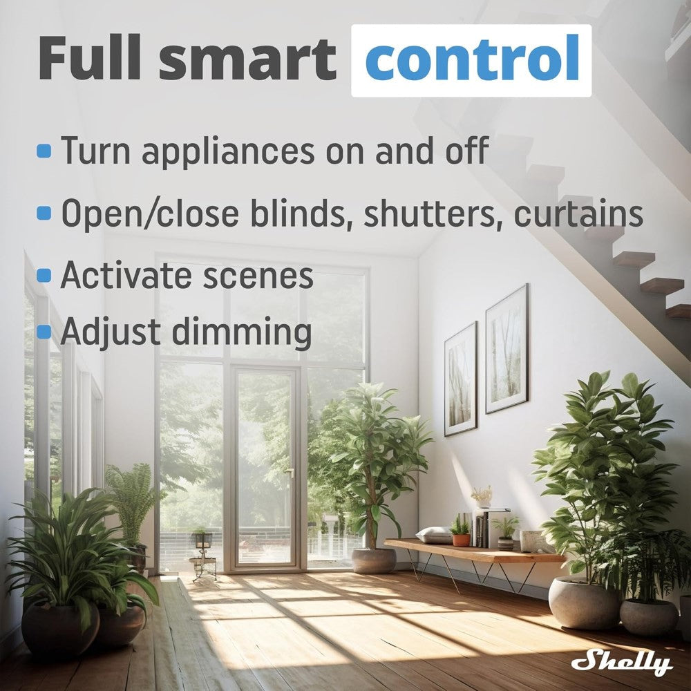 El Shelly BLU RC Button 4 ZB es un mando a distancia inteligente y inalámbrico, equipado con cuatro botones programables, diseñado para activar escenas, automatizaciones y dispositivos de forma rápida e intuitiva.