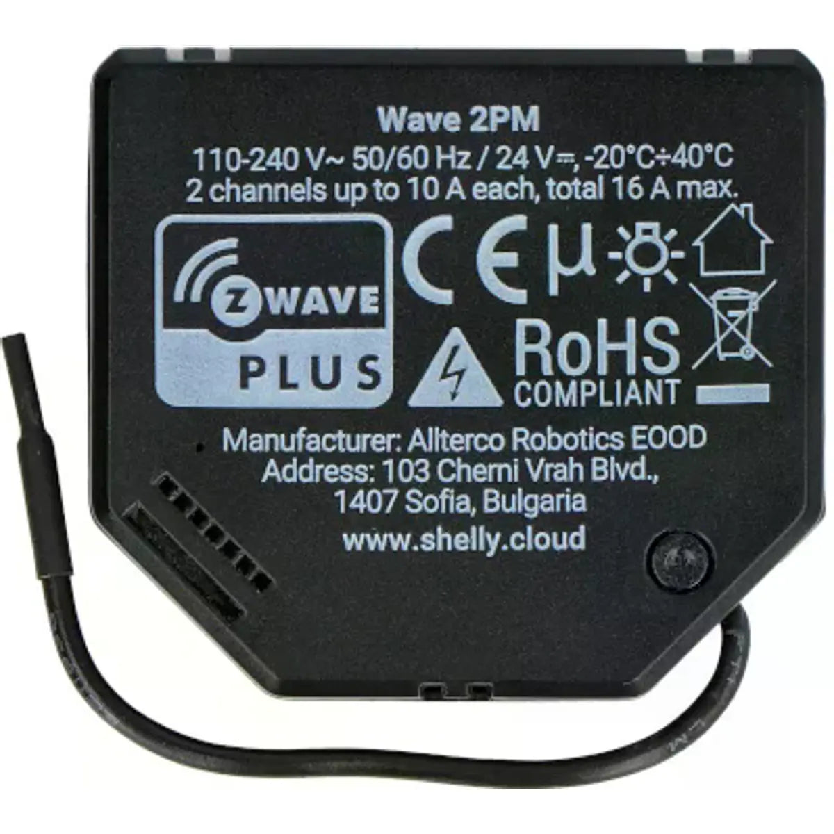 O Shelly Wave 2PM de 2 canais com medição de energia é uma solução compacta e versátil para controlo inteligente de iluminação ou outros circuitos elétricos.
