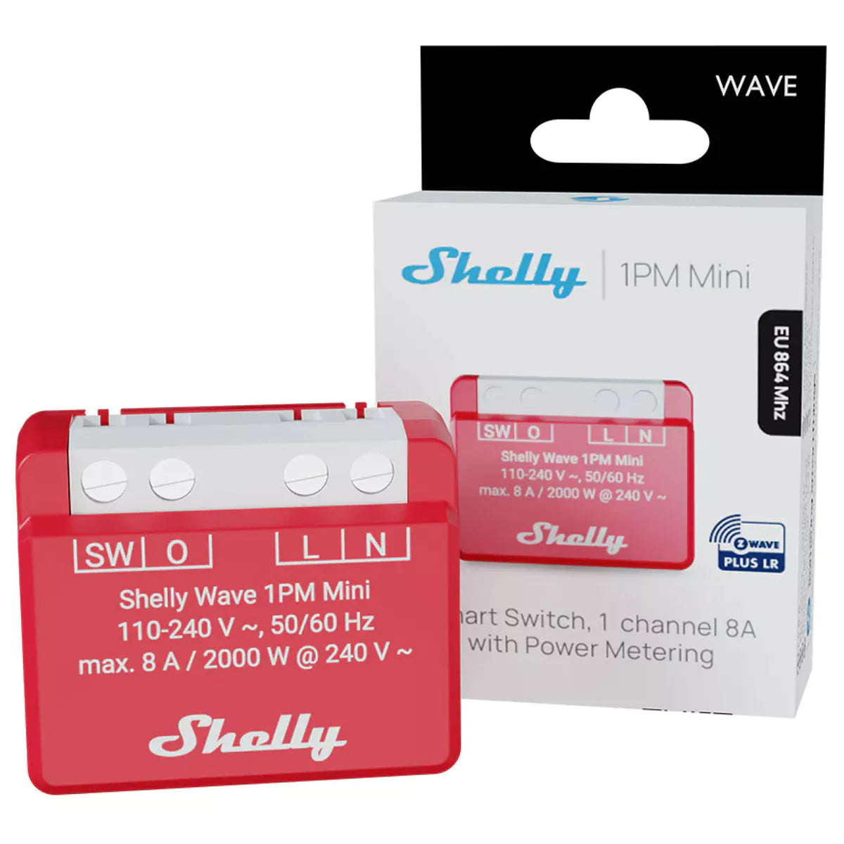 O Shelly Wave 1PM Mini LR é um mini interruptor inteligente Z-Wave com medição de energia integrada. Suporta Z-Wave Mesh e Long Range, permitindo controlar cargas até 8 A a 240 V AC e monitorizar consumo instantâneo (W) e acumulado (kWh).