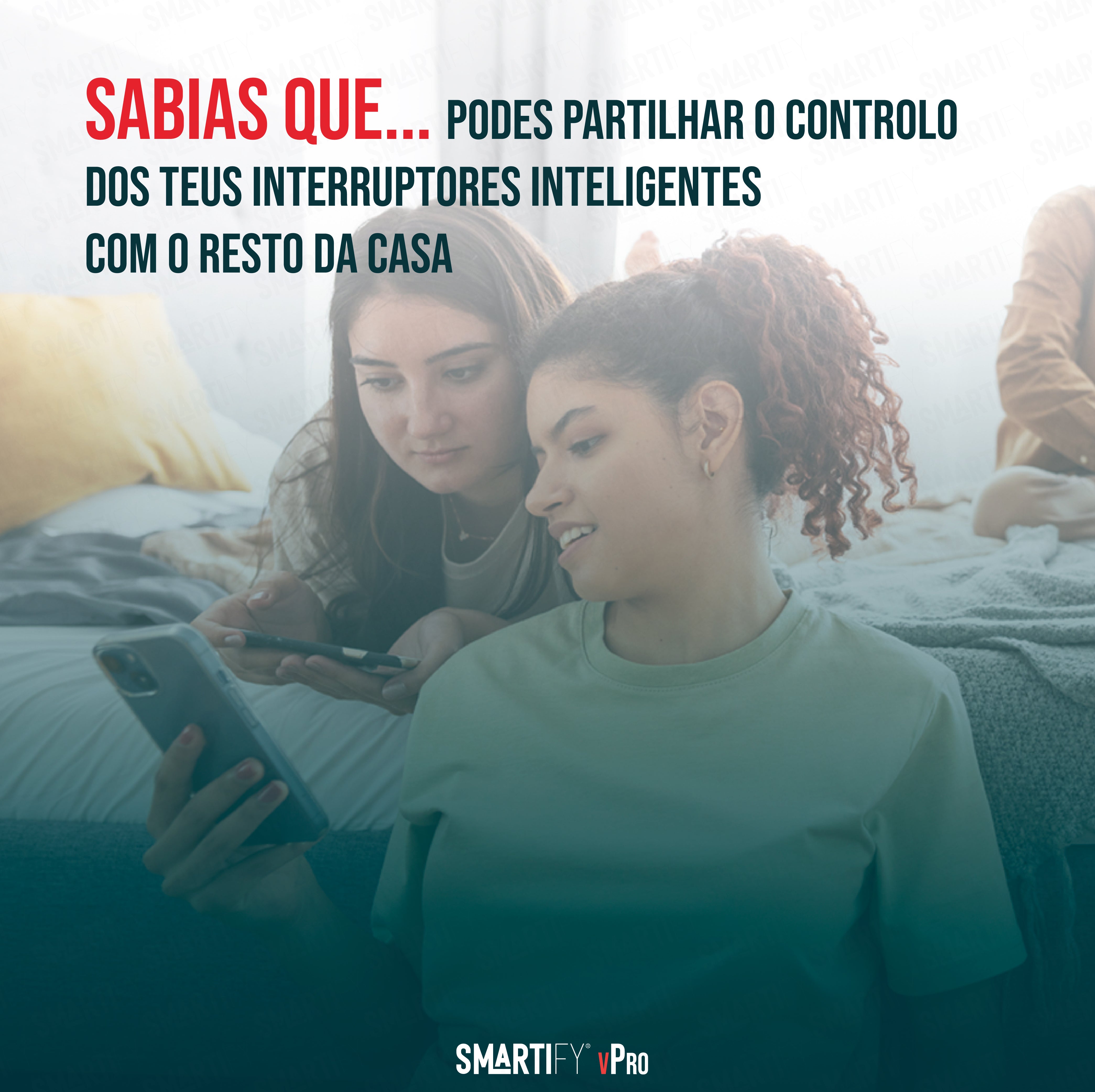 Smartify Interruptor Inteligente Wi-Fi, podes partilhar o controlo dos teus interruptores inteligentes com o resto da casa.
