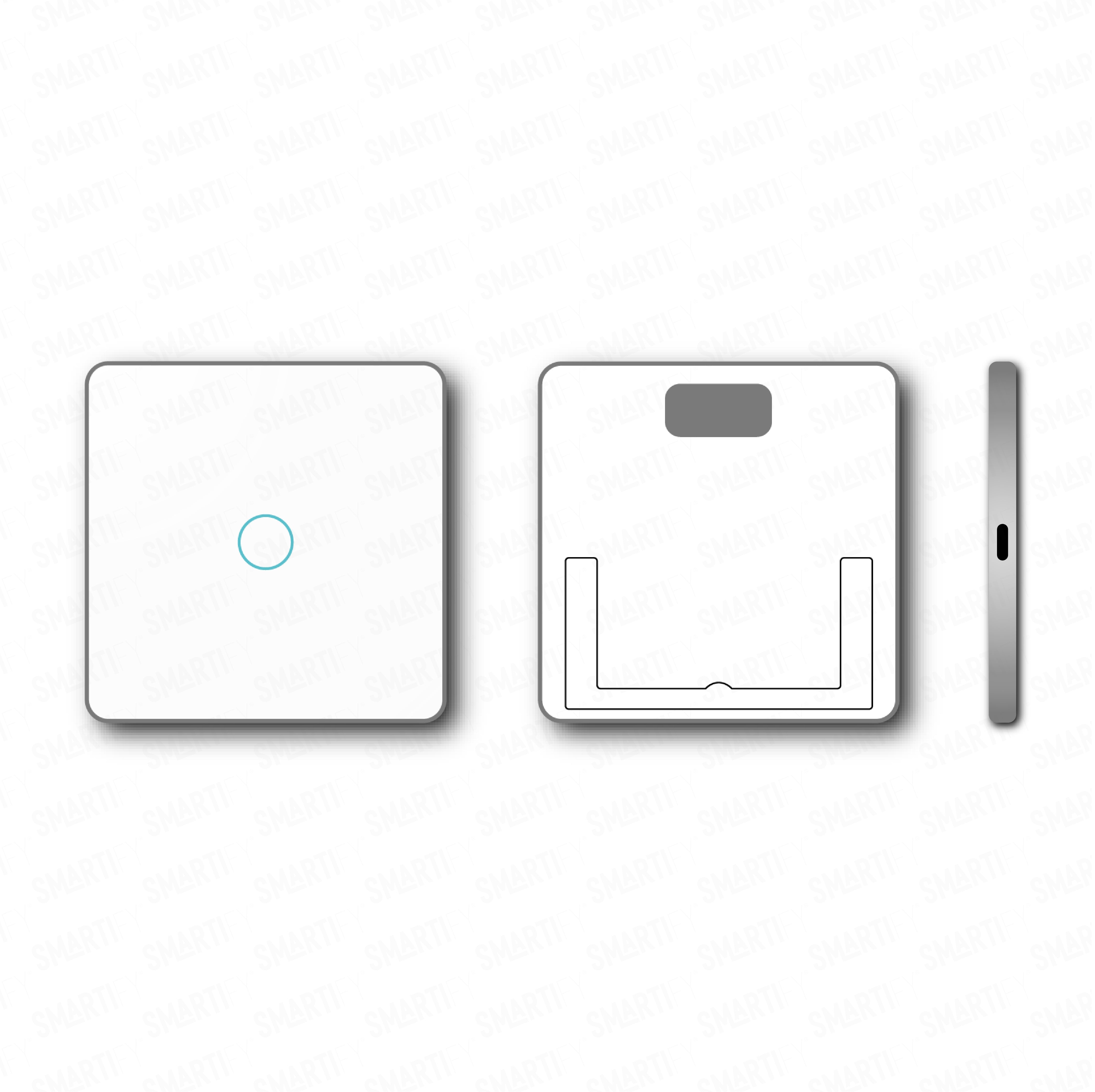 Smartify vPRO Comando de Cenários 1 Botão (3 Cenários) Branco – pontos de vista de espelho compacto com acabamento em vidro temperado.