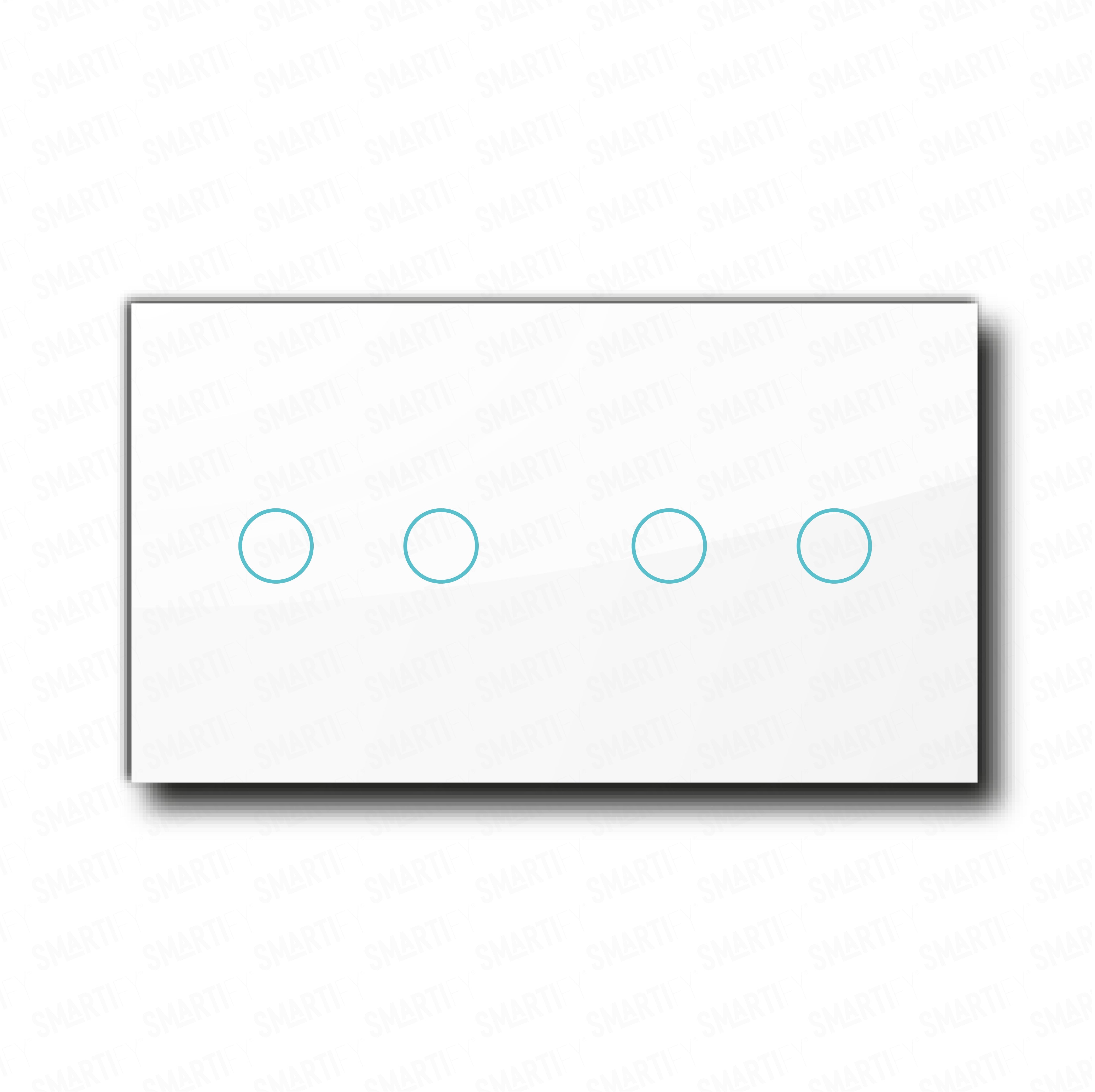 Smartify vPRO Espelho Duplo (2 botões + 2 botões) Branco – espelho compacto com acabamento em vidro temperado.