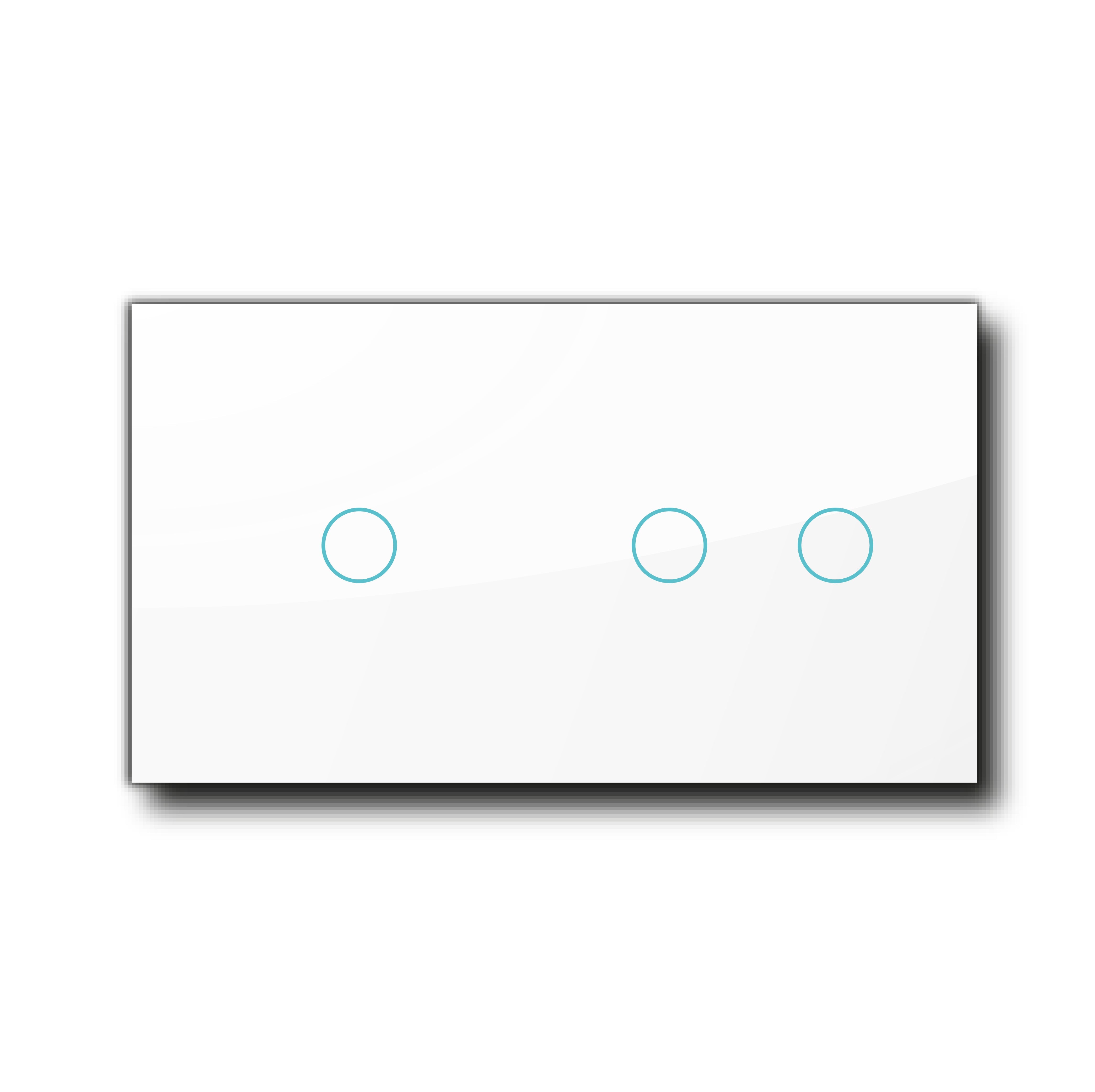 Smartify vPRO Espelho Duplo (1 botão + 2 botões) Branco – espelho compacto com acabamento em vidro temperado.