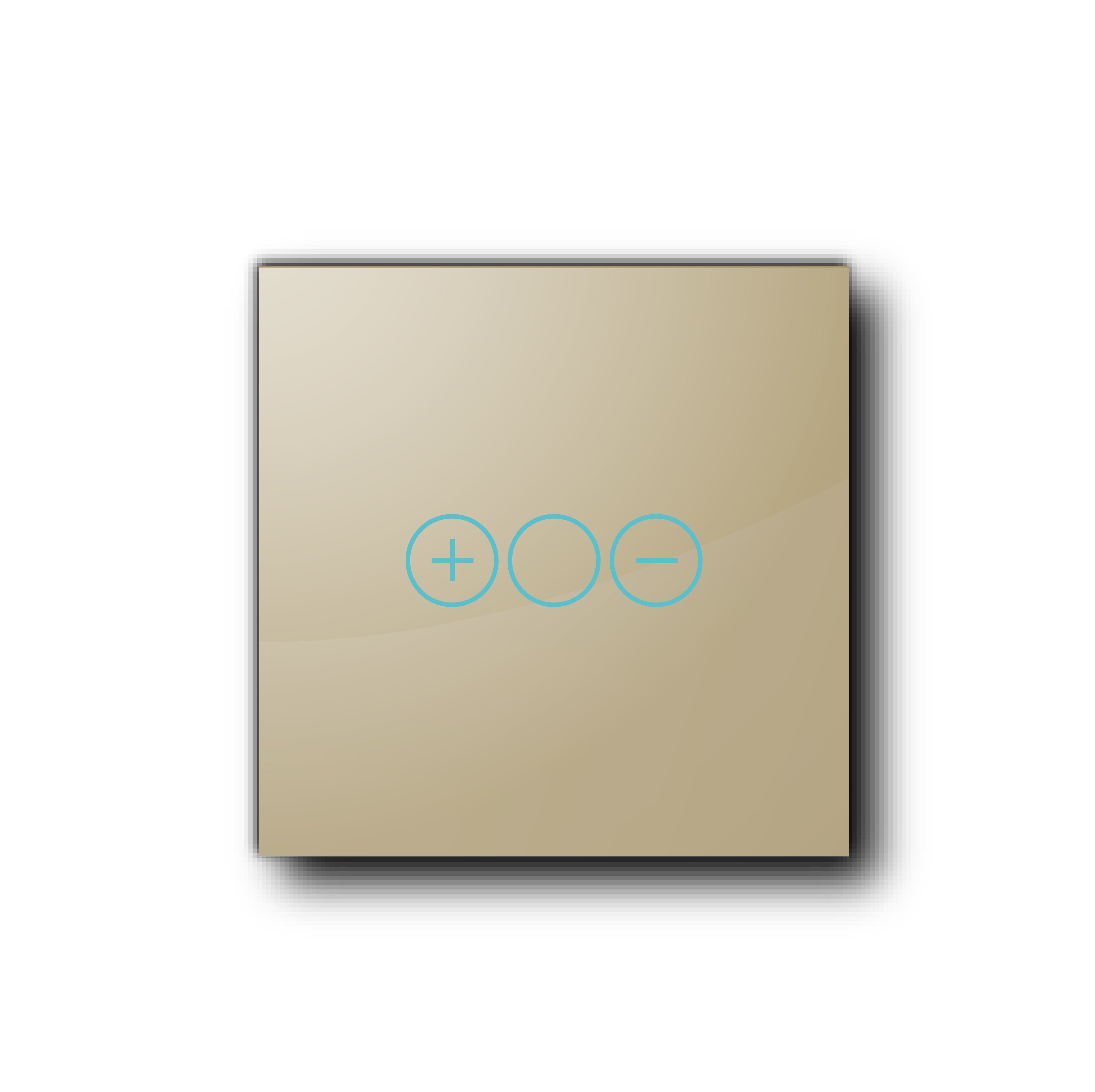 Smartify vPRO Espelho Simples c/ Regulador de Intensidade Dourado – espelho compacto com acabamento em vidro temperado.