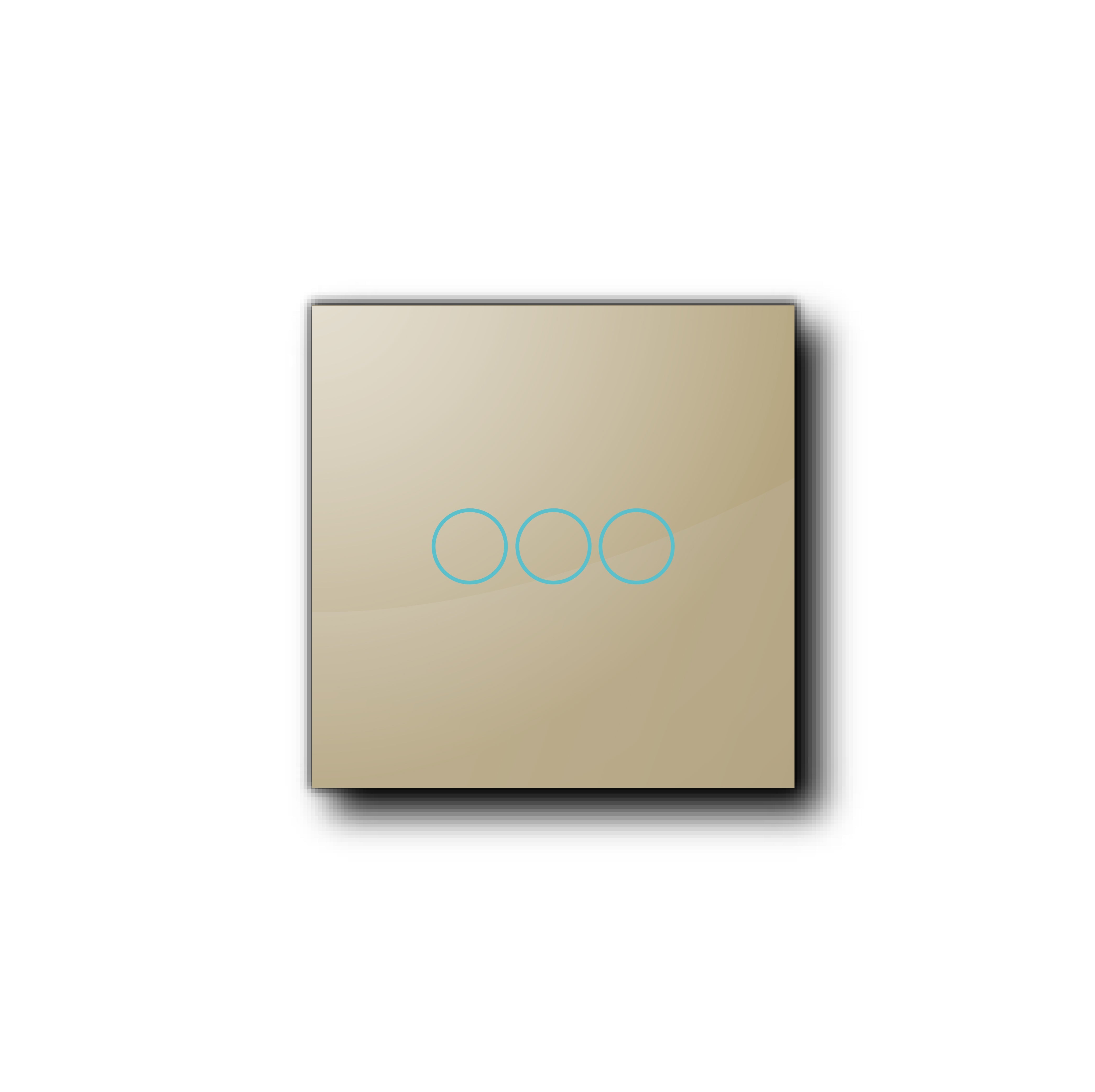 Smartify vPRO Espelho Simples de 3 botões Dourado – espelho compacto com acabamento em vidro