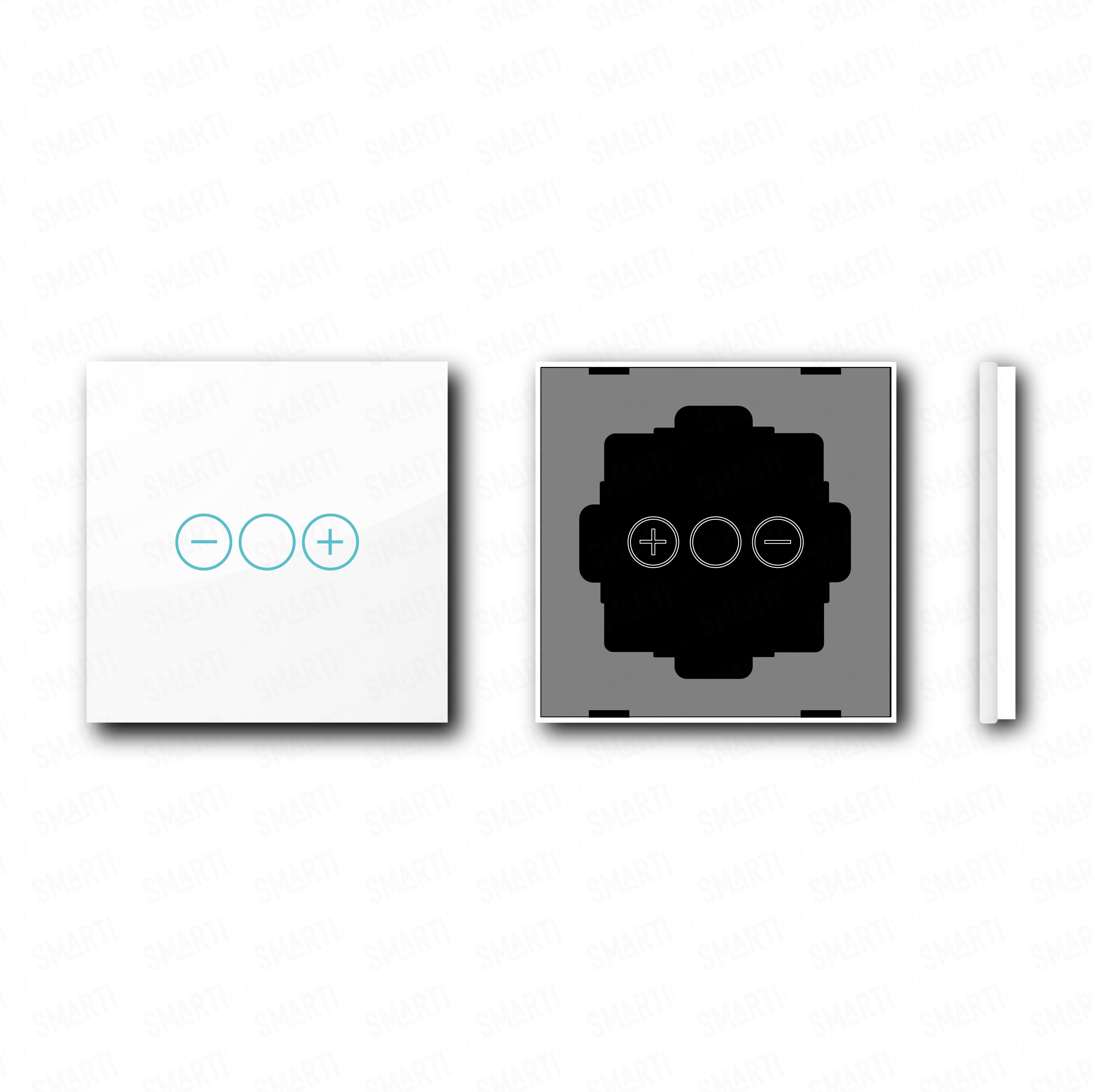 Smartify vPRO Espelho Simples c/ Regulador de Intensidade Branco -pontos de vista de espelho compacto com acabamento em vidro temperado.