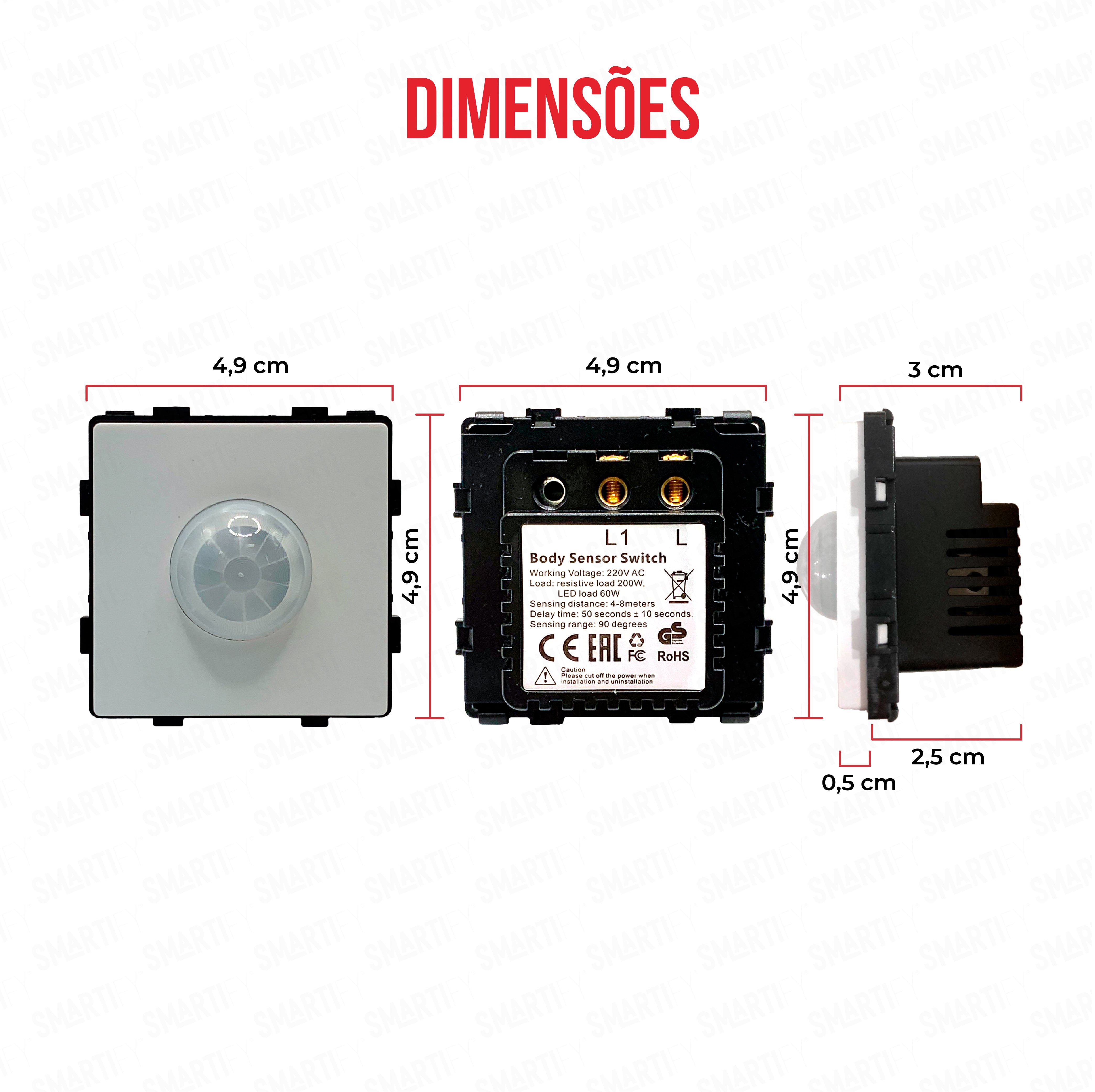 Smartify Módulo Sensor de Presença – dispositivo compacto.