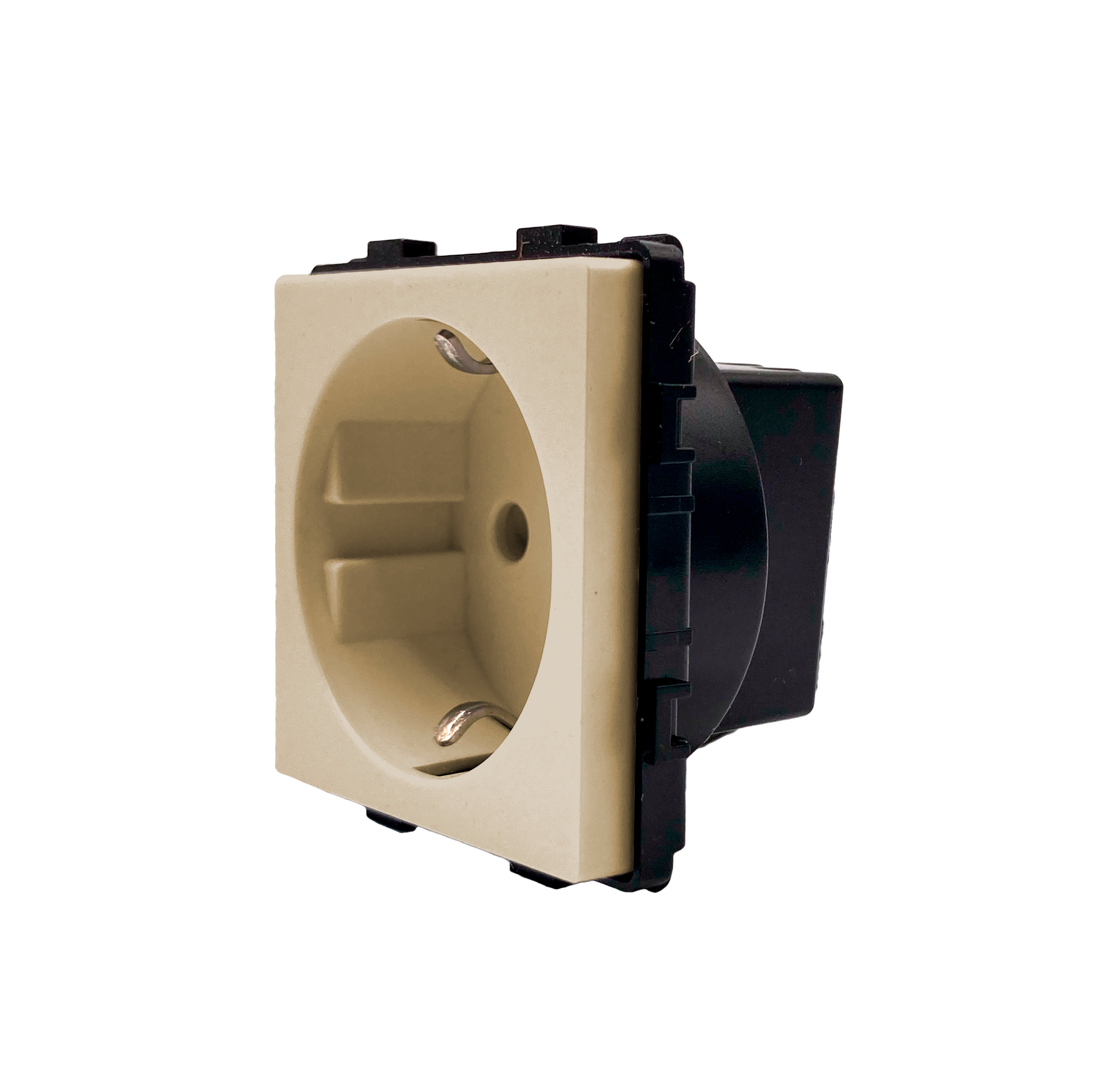 Smartify  Módulo Tomada  Dourado – dispositivo compacto para automação residencial.