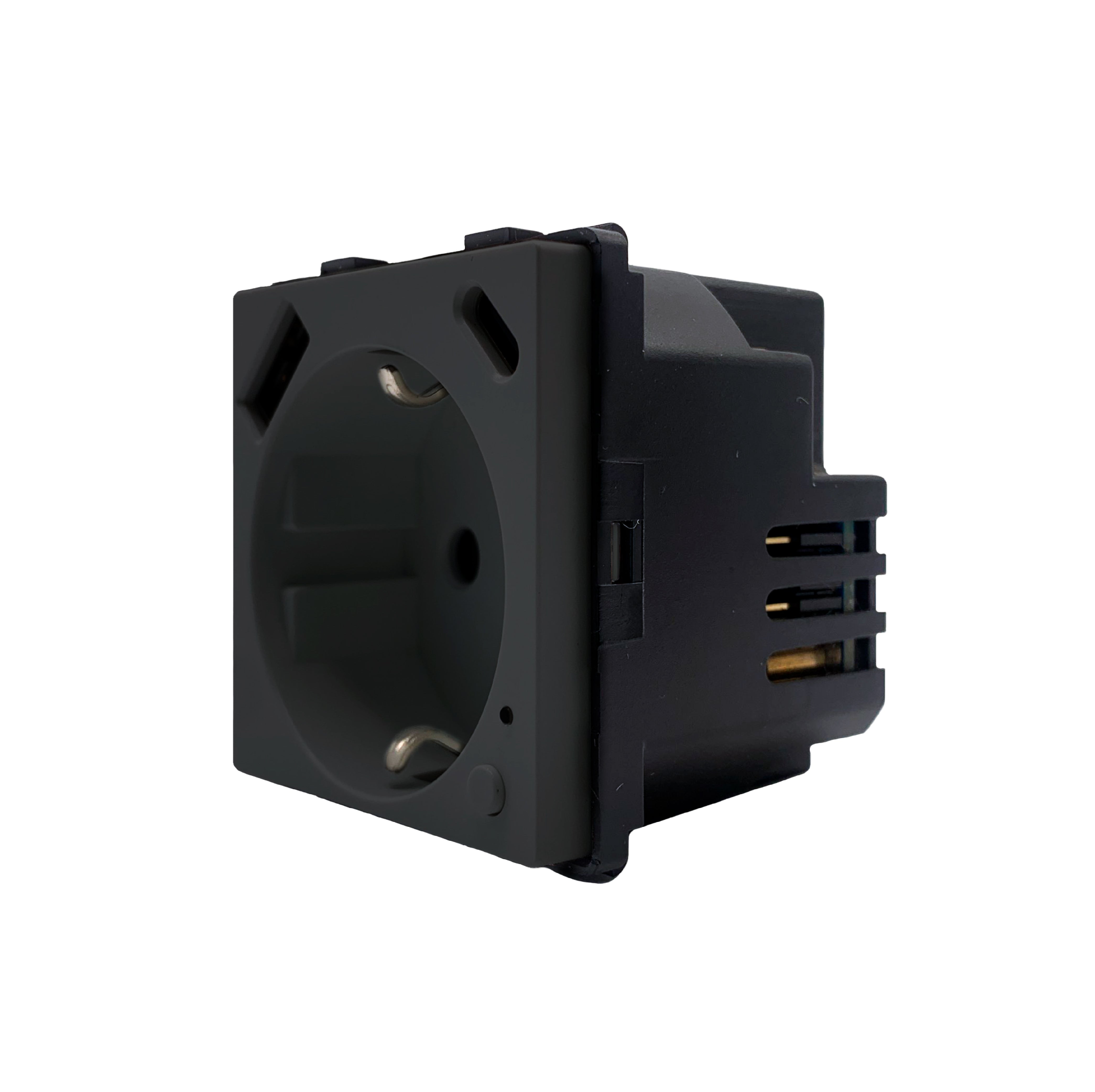 Smartify  Módulo Tomada Inteligente Zigbee c/  USB-C e USB-A c/ Medidor de Energia Preto– dispositivo compacto para automação residencial, permitindo controlo remoto via app ou assistente de voz.