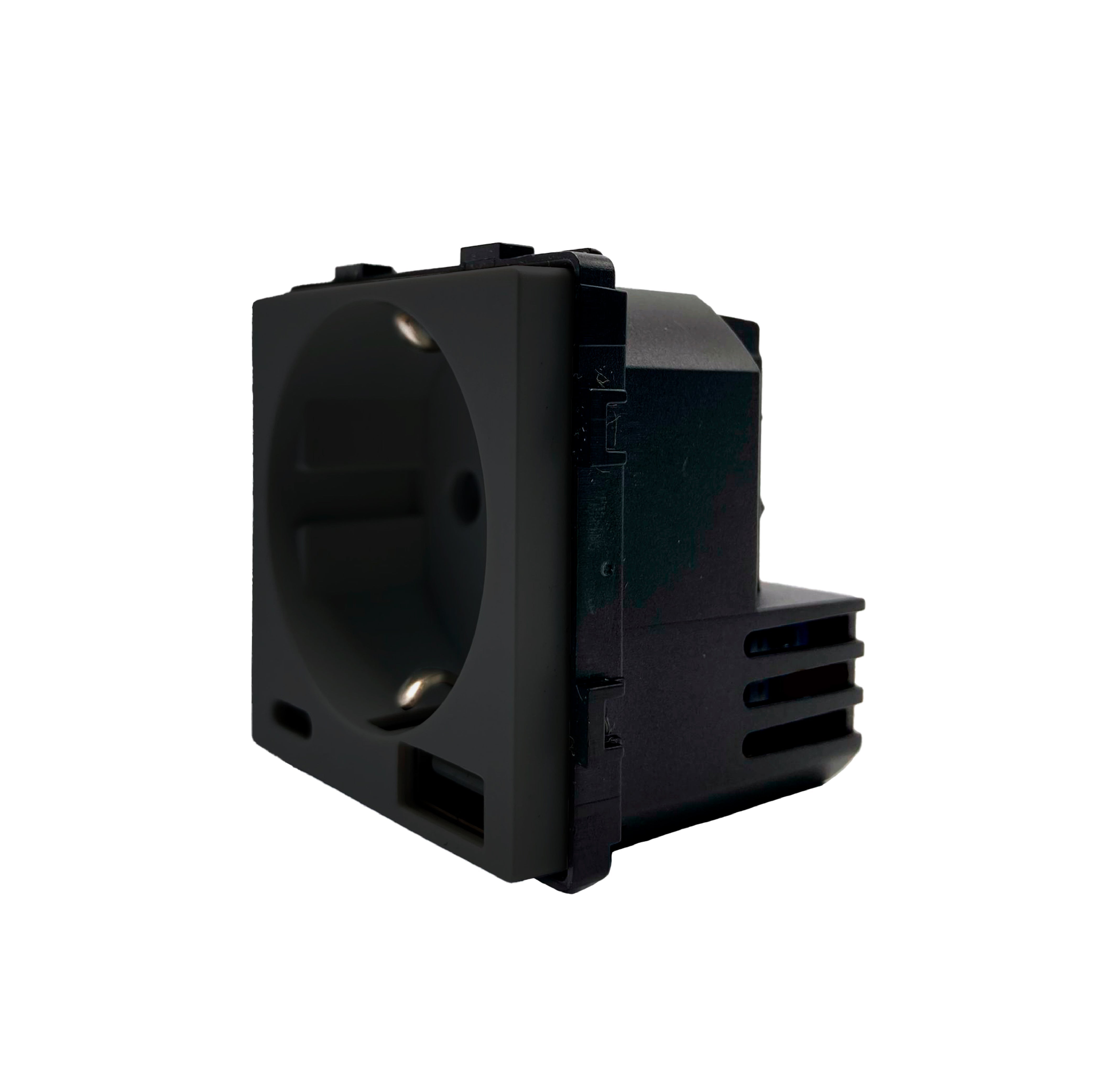 Smartify  Módulo Tomada com USB-A e USB-C Preto – dispositivo compacto para automação residencial.