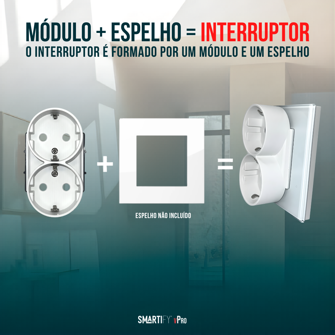 O Módulo Tomada Dupla 2 em 1 da nossa linha Vpro é a solução ideal para quem precisa de duplicar os pontos de energia sem realizar obras. Com um design compacto e moderno, permite converter uma única caixa de aparelhagem standard em duas tomadas funcionais.