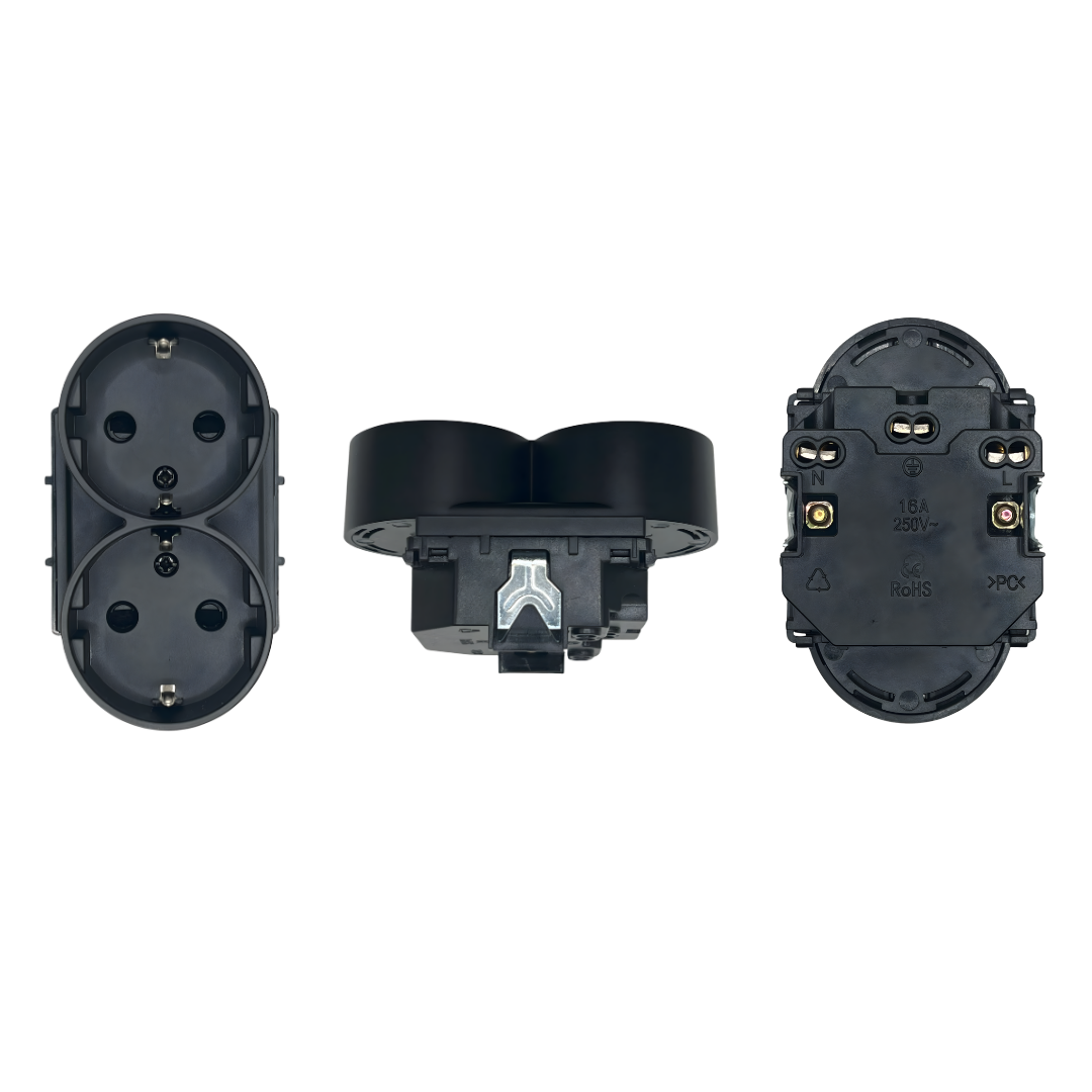 Smartify vPro Módulo Tomada Dupla 2-em-1 Preto - SYPMTDENOPR