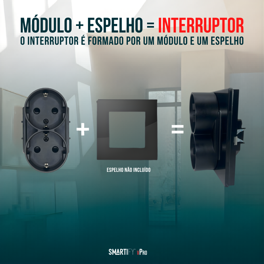 Smartify vPro Módulo Tomada Dupla 2-em-1 Preto - SYPMTDENOPR