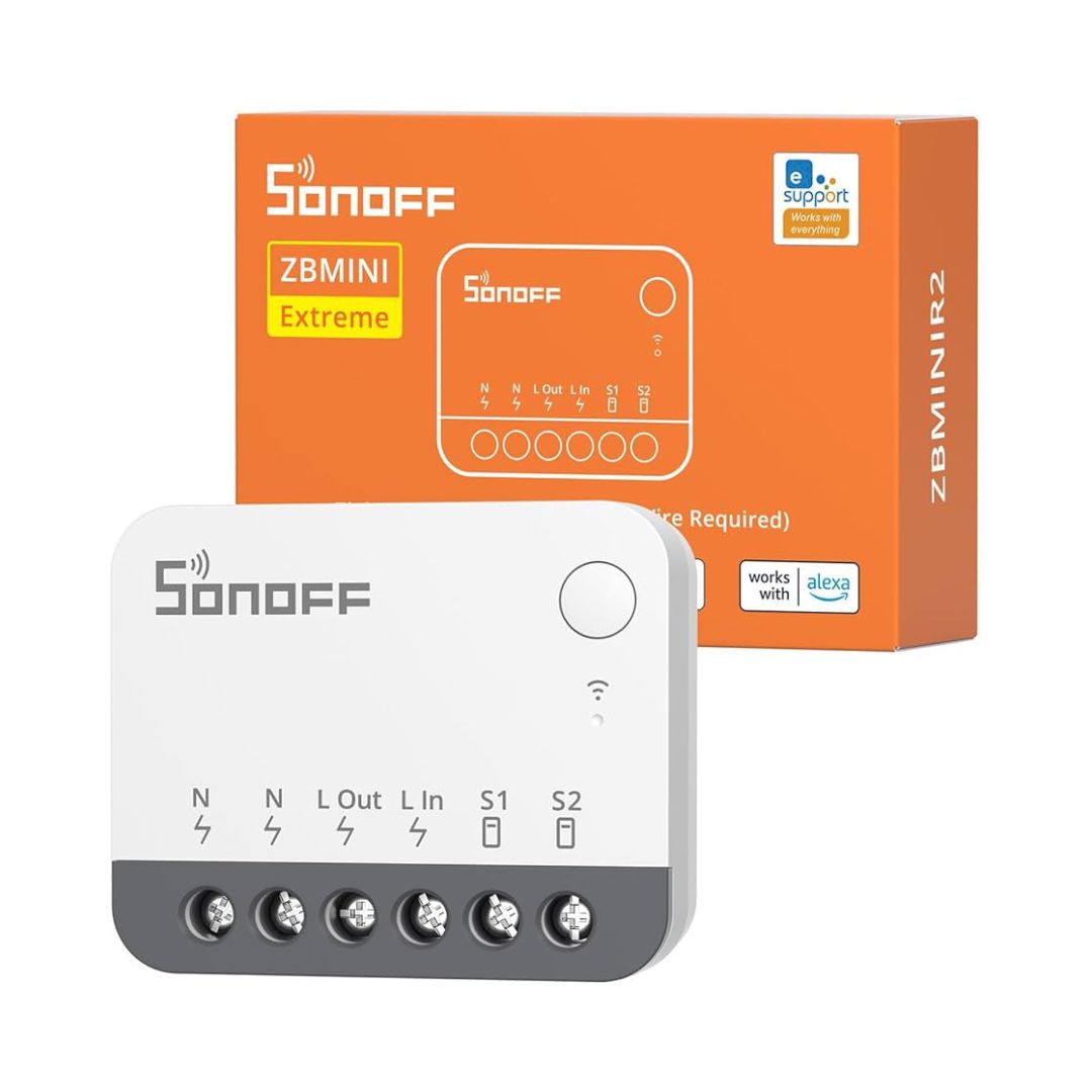Interruptor inteligente compacto, compatível com hubs Zigbee e múltiplas plataformas para controlo eficiente e seguro na tua casa.