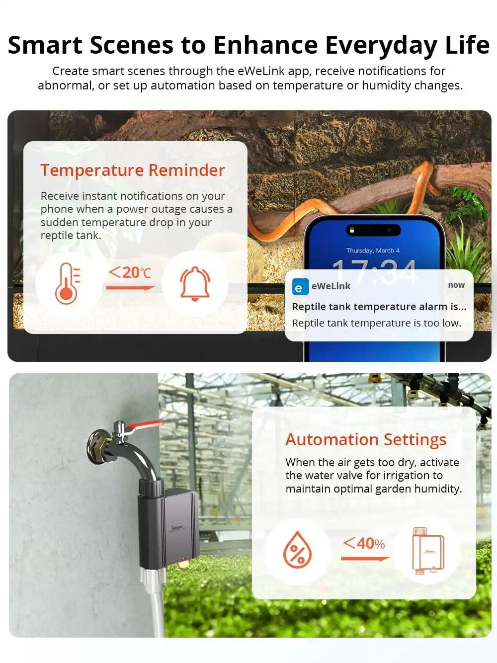 O SONOFF SNZB-02WD é um sensor inteligente de temperatura e humidade com ecrã LCD e conectividade Zigbee 3.0, desenvolvido para monitorizar em tempo real as condições ambientais em espaços interiores, incluindo locais com maior nível de humidade.