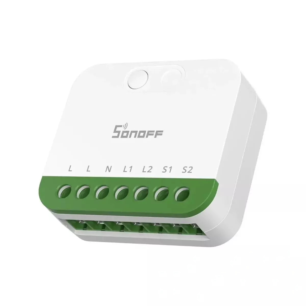 O Sonoff MINI-2GS é um interruptor inteligente compacto de dois canais, concebido para transformar circuitos elétricos tradicionais em dispositivos inteligentes totalmente controláveis.