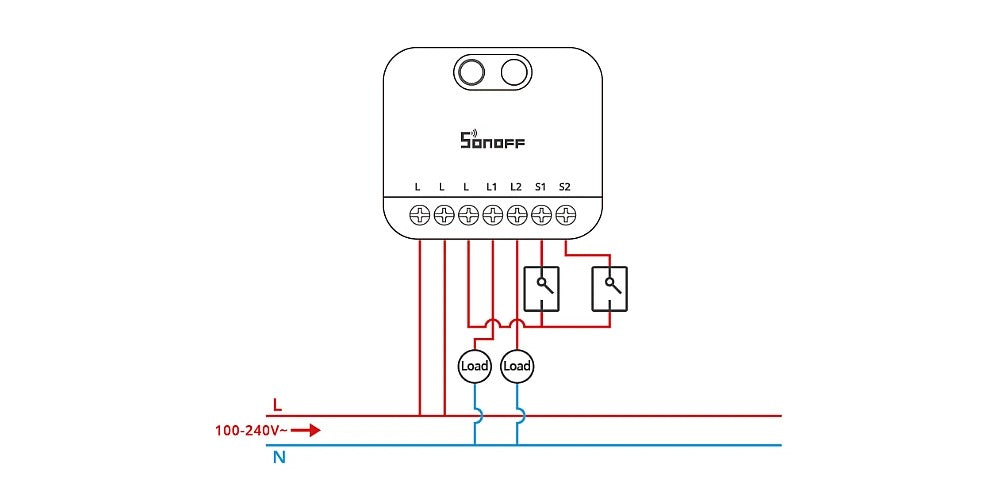 O Sonoff MINI-2GS é um interruptor inteligente compacto de dois canais, concebido para transformar circuitos elétricos tradicionais em dispositivos inteligentes totalmente controláveis.