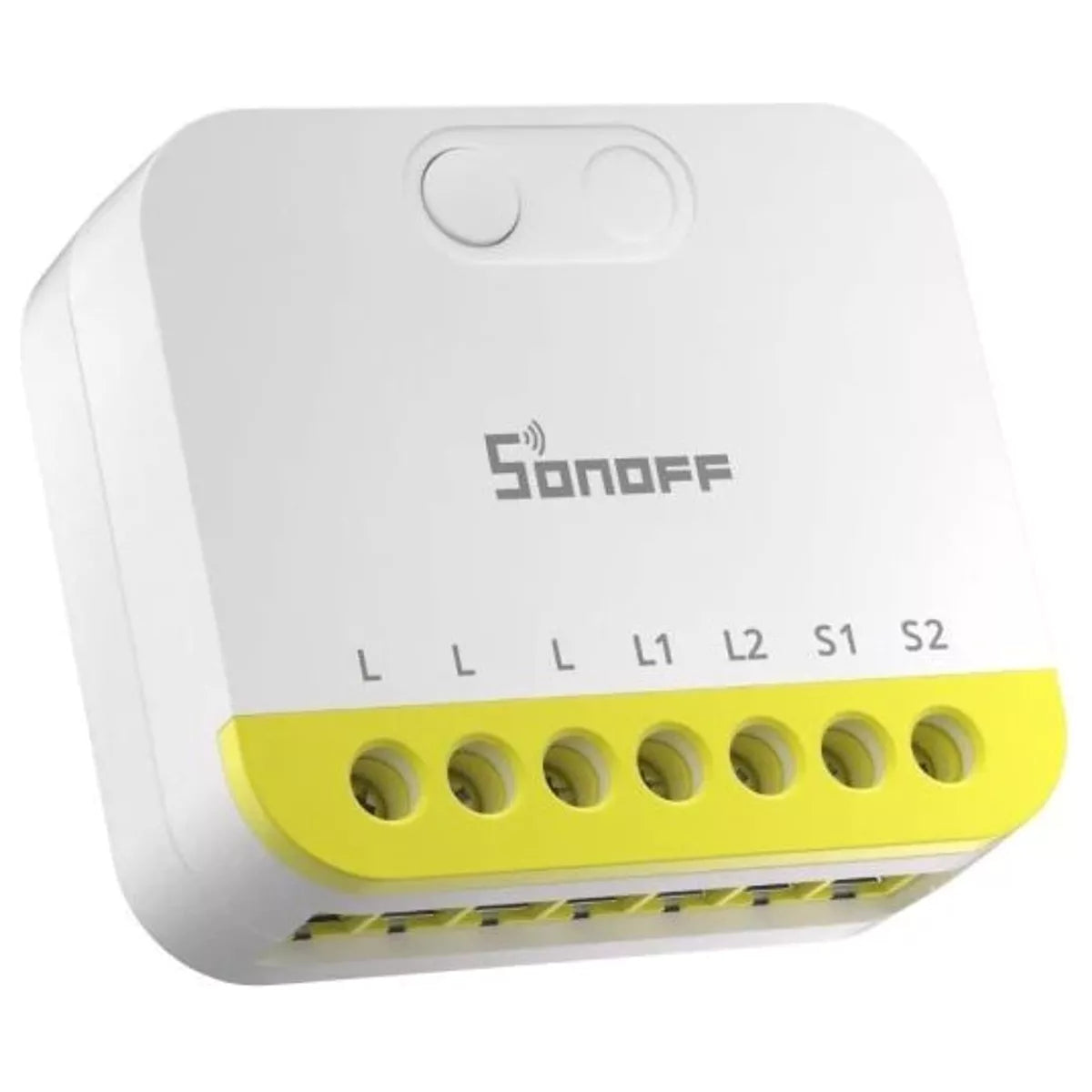 O Sonoff MINI-ZB2GS-L é um módulo inteligente ultracompacto de dois canais, concebido para modernizar instalações elétricas sem necessidade de fio neutro.