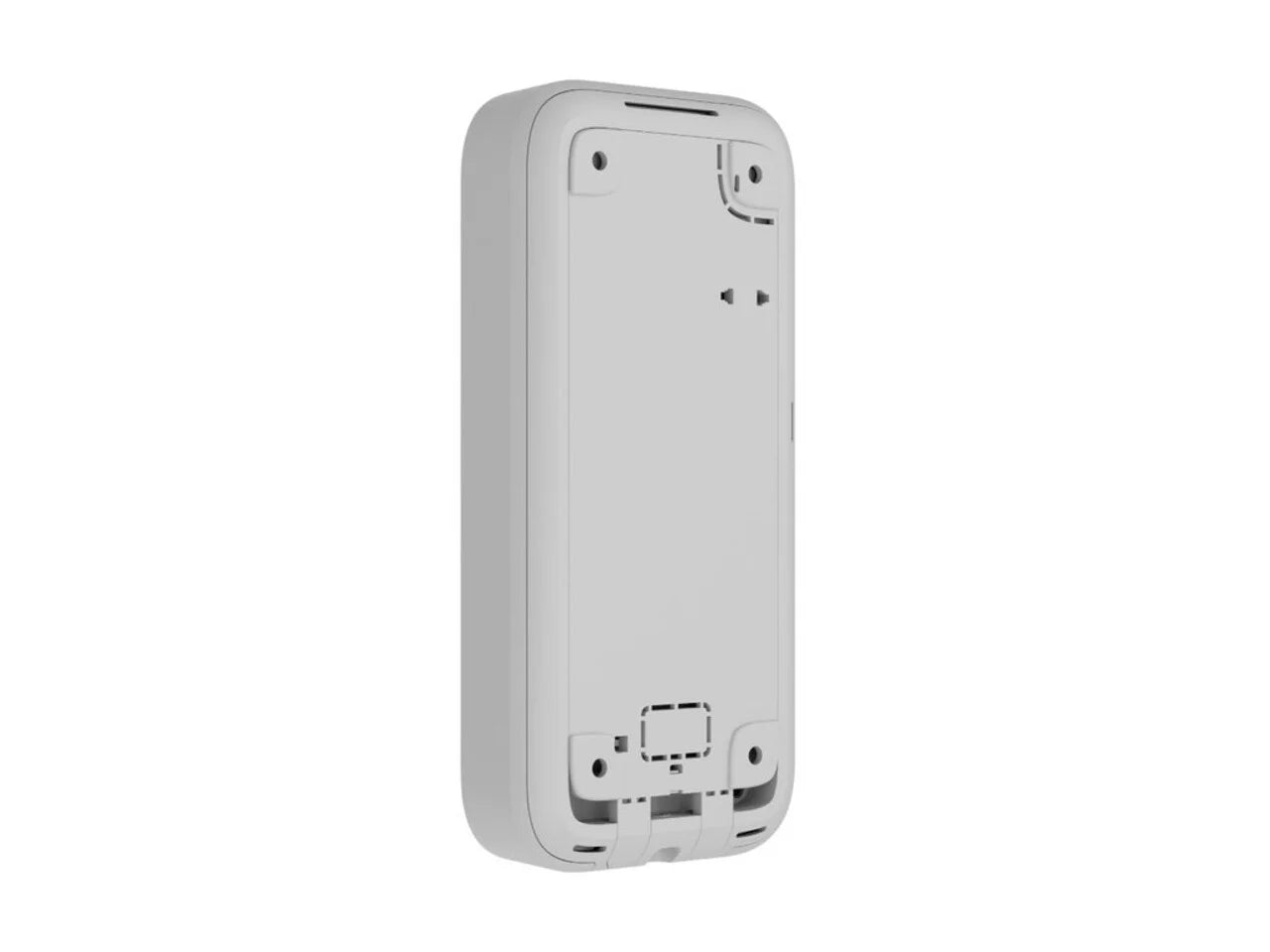 Teclado sem fios com ecrã tátil e RFID. Inclui autenticação via smartphone, códigos ou RFID. Alimentação por pilhas ou fonte externa.