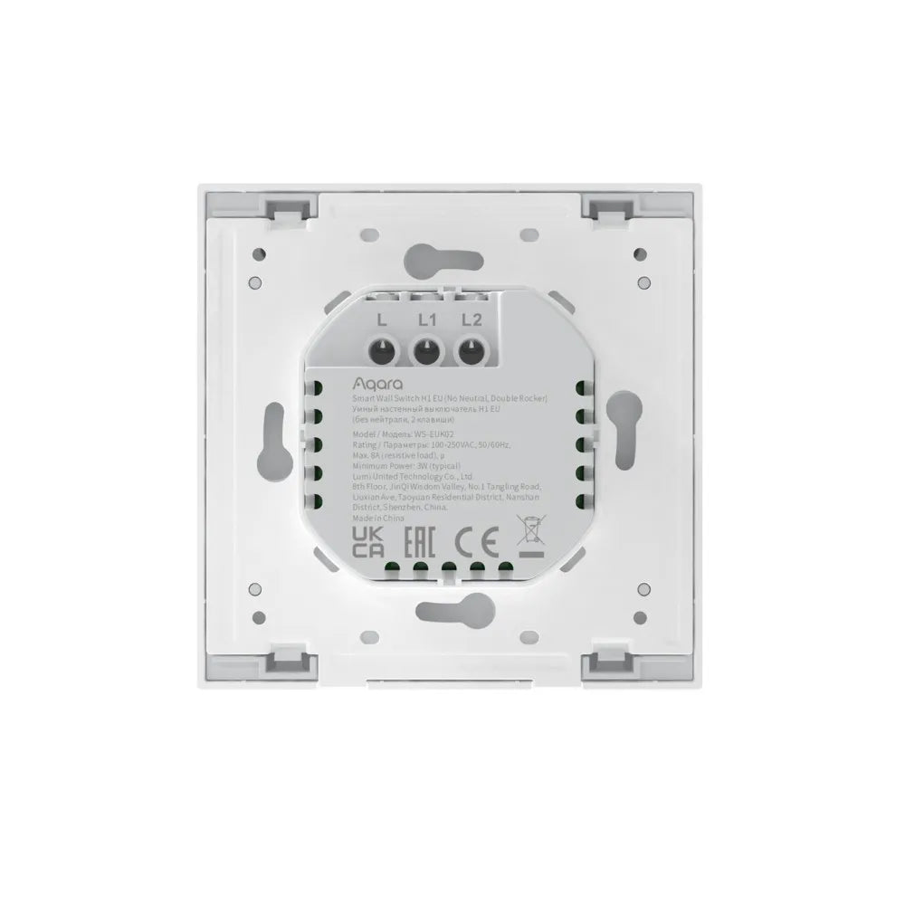 Interruptor Inteligente Aqara Sin Neutro 2 Canales Zigbee en Blanco - Aqara H1 (2 Canales)
