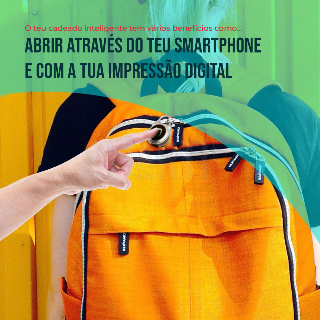 Cadeado Inteligente Bluetooth com Impressão Digital - Smartify - Casa Inteligente - Smart Home - Domotica - Casas Inteligentes