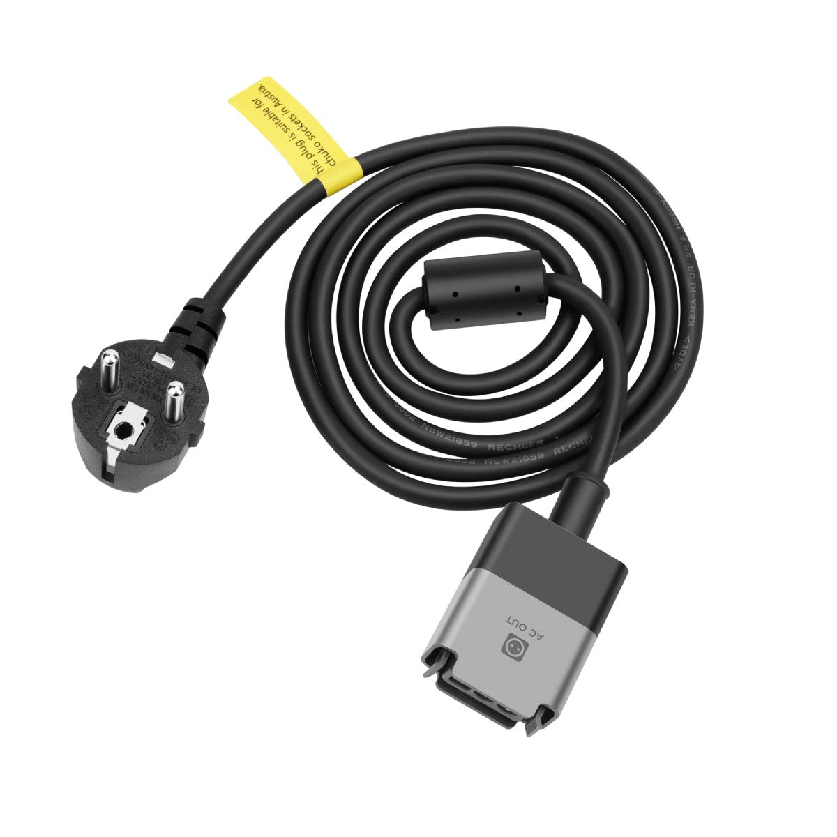 Cabo Ecoflow BKW-AC: ligação segura e eficiente entre microinversor PowerStream e rede elétrica.