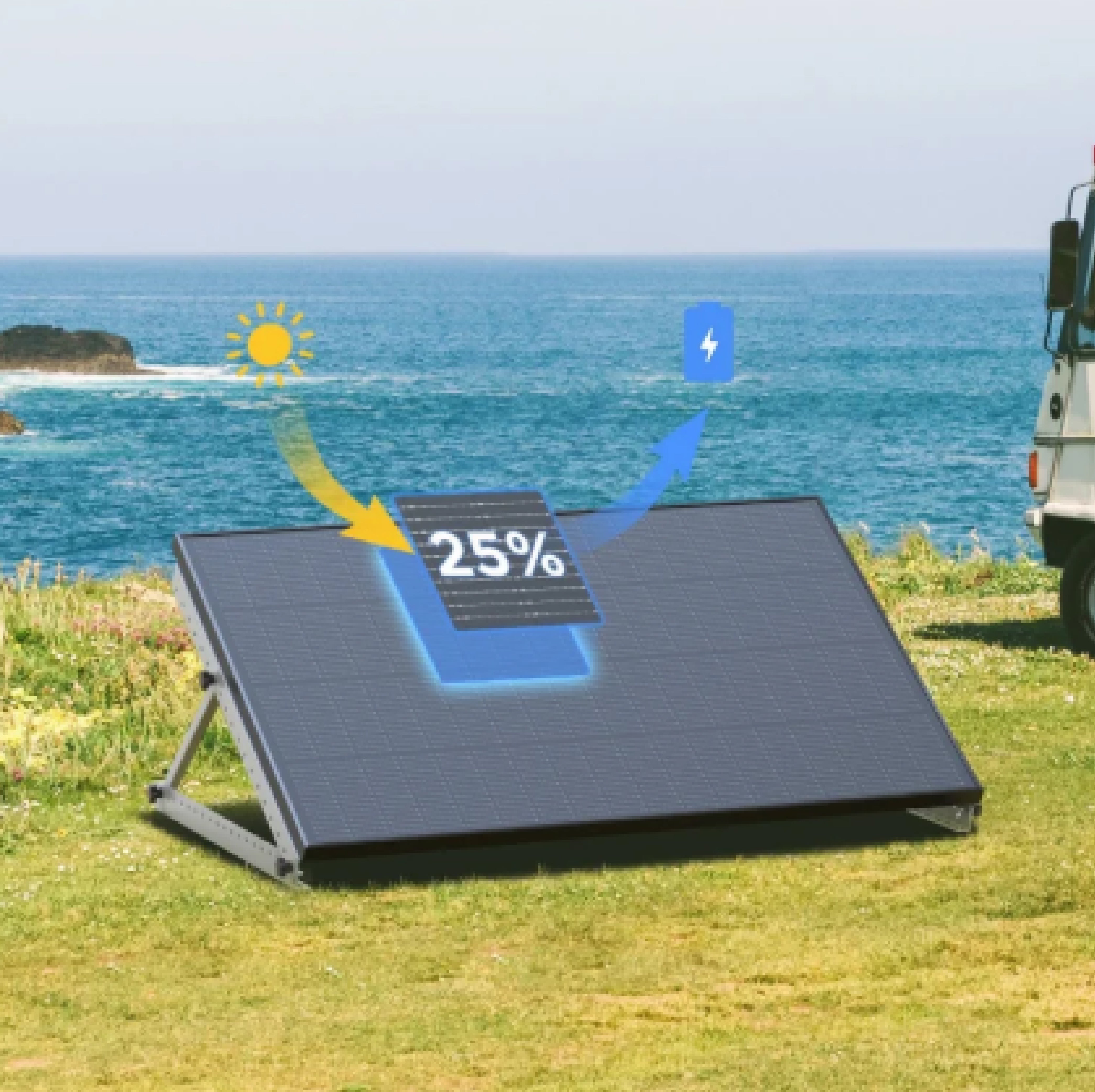 Painel Solar Ecoflow 175W destaca-se pela sua alta eficiência, durabilidade e captação máxima de energia, mesmo em condições adversas.