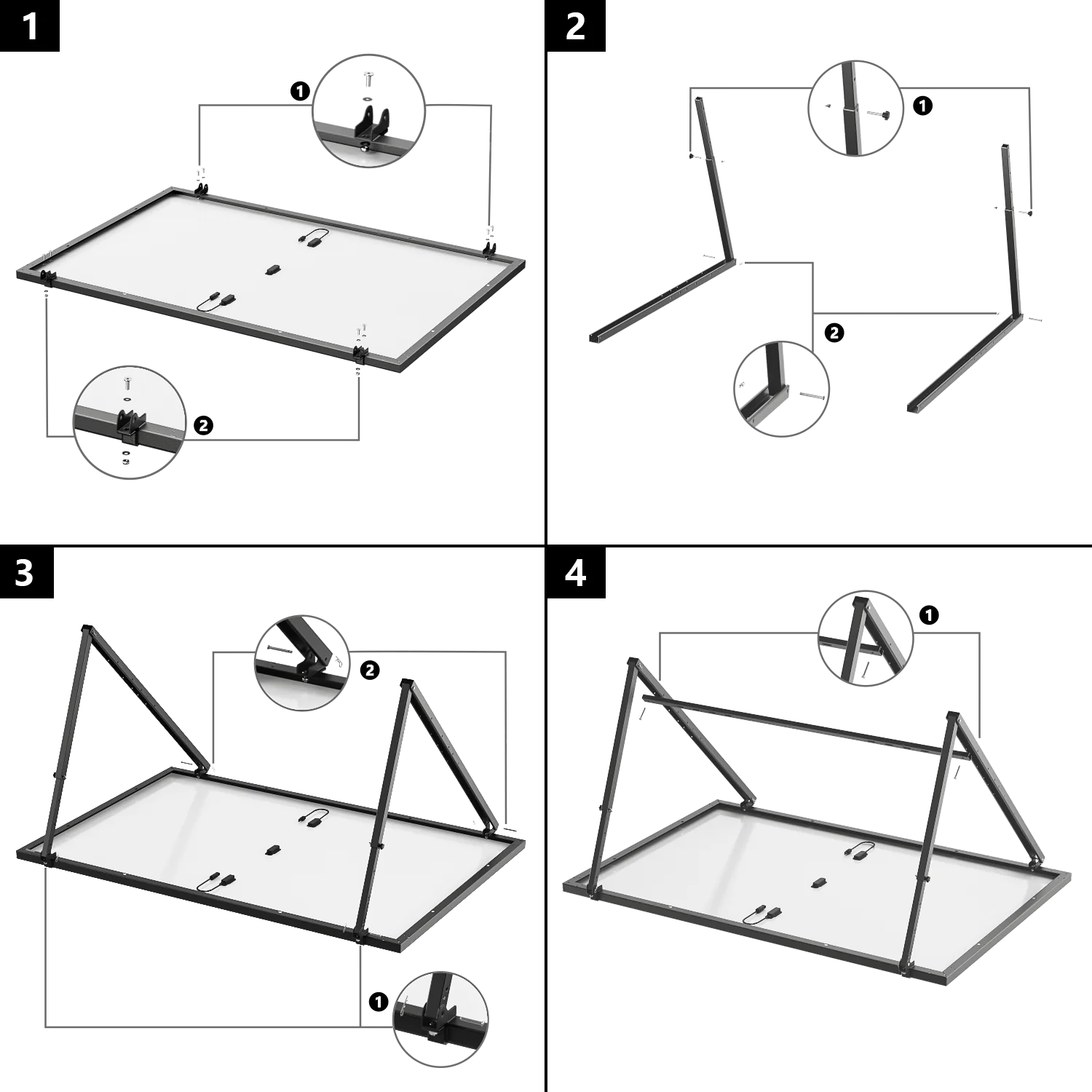 O Suporte Solar Ajustável da Ecoflow permite uma instalação versátil, garantindo fixação segura do painel solar em variados ambientes.