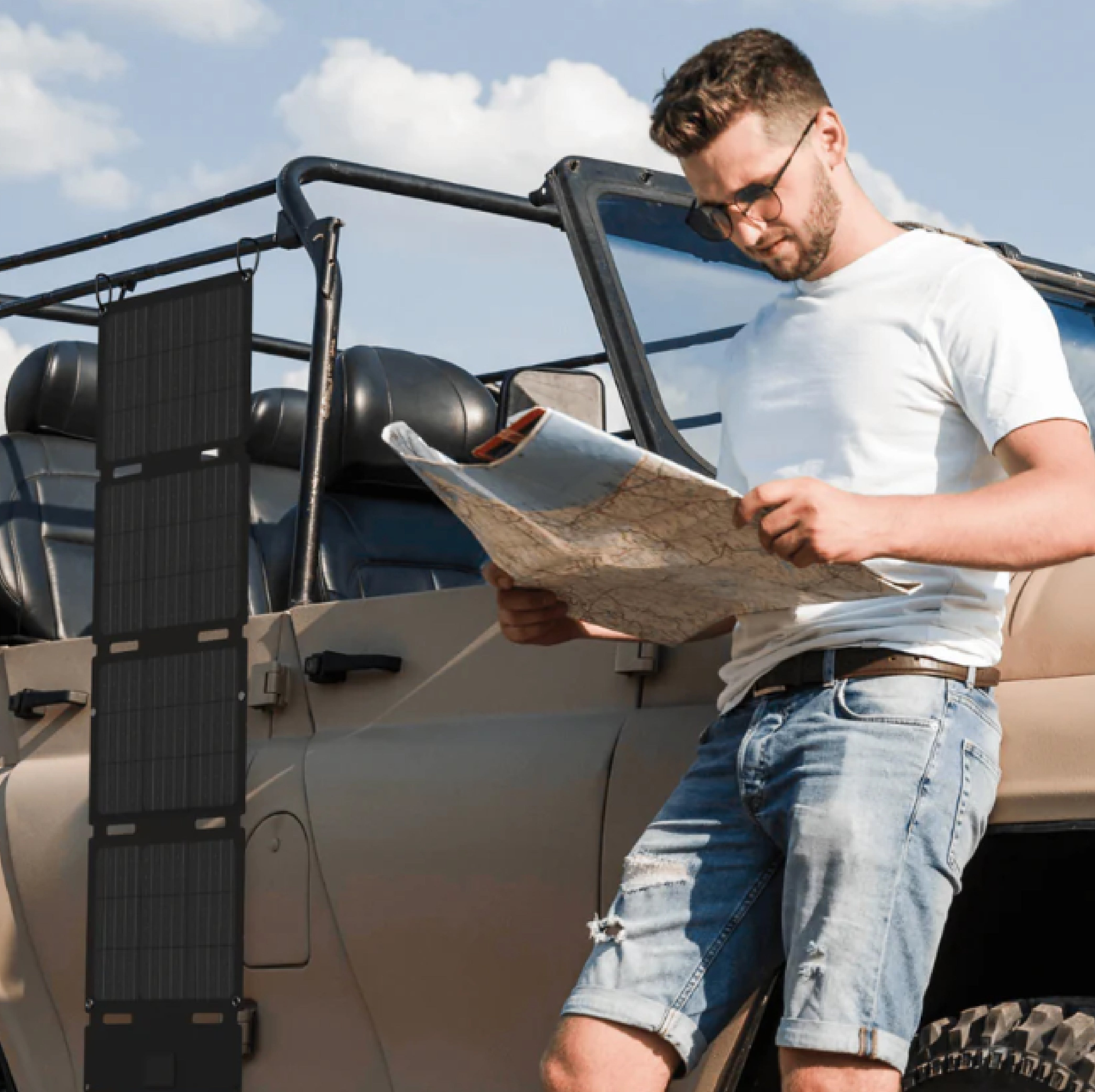 Painel solar portátil ECOFLOW 45W: Case pratica e portátil.
