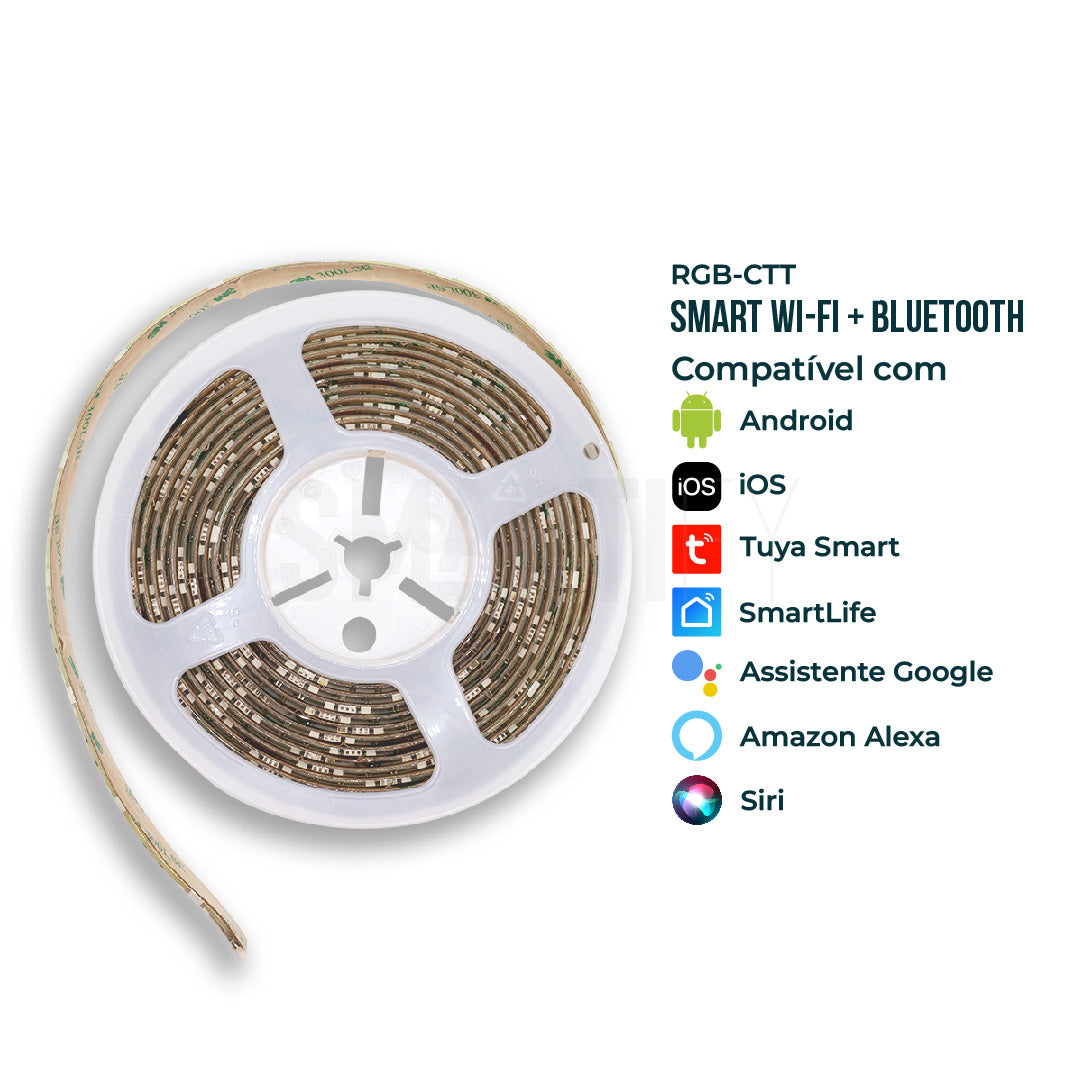 Fita LED Inteligente WiFi RGB-CCT (Cores + Branco) de 5M Smartify - Smartify - Casa Inteligente - Smart Home - Domotica - Casas Inteligentes