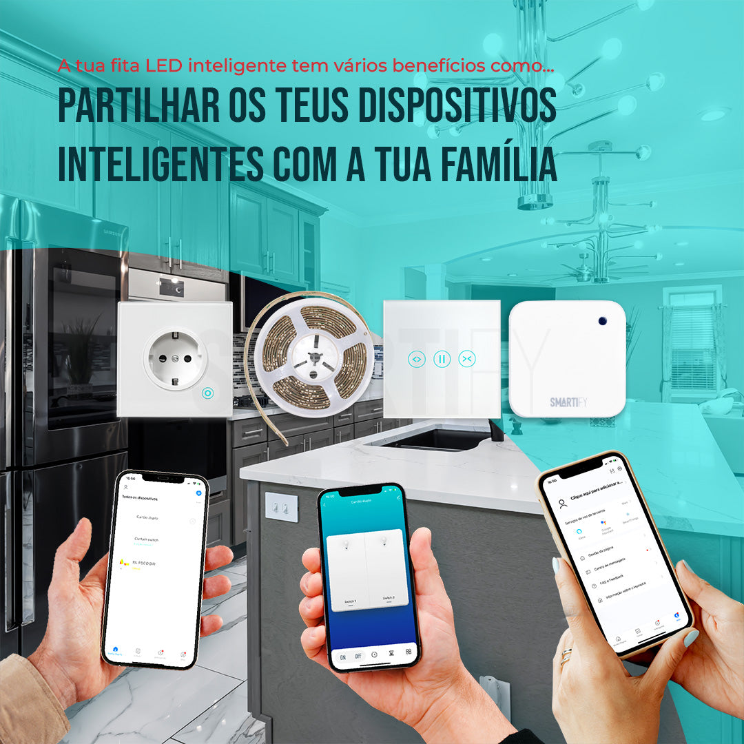 Fita LED Inteligente WiFi RGB-CCT (Cores + Branco) de 5M Smartify - Smartify - Casa Inteligente - Smart Home - Domotica - Casas Inteligentes