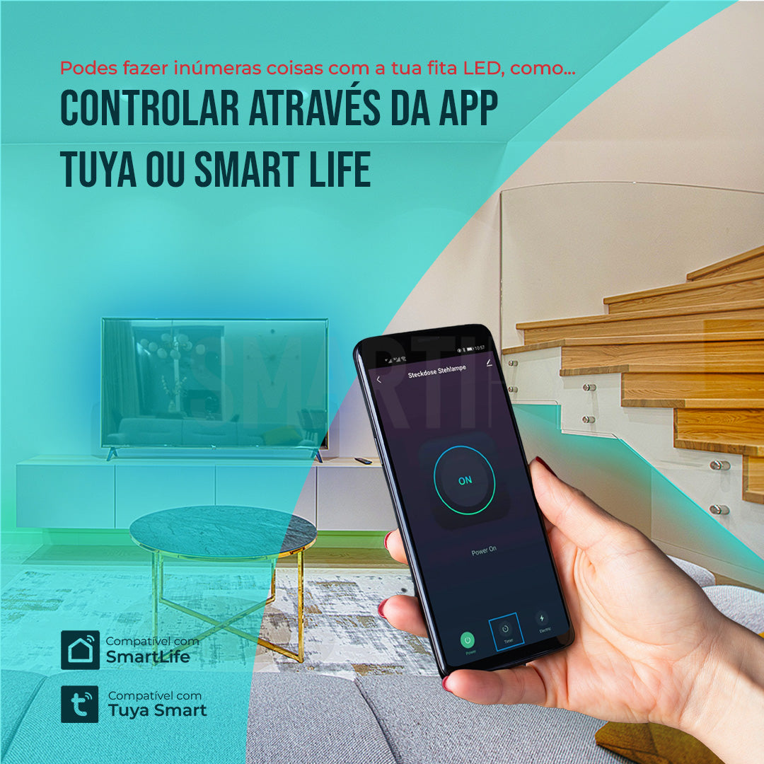 Fita LED Inteligente WiFi RGB-CCT (Cores + Branco) de 5M Smartify - Smartify - Casa Inteligente - Smart Home - Domotica - Casas Inteligentes