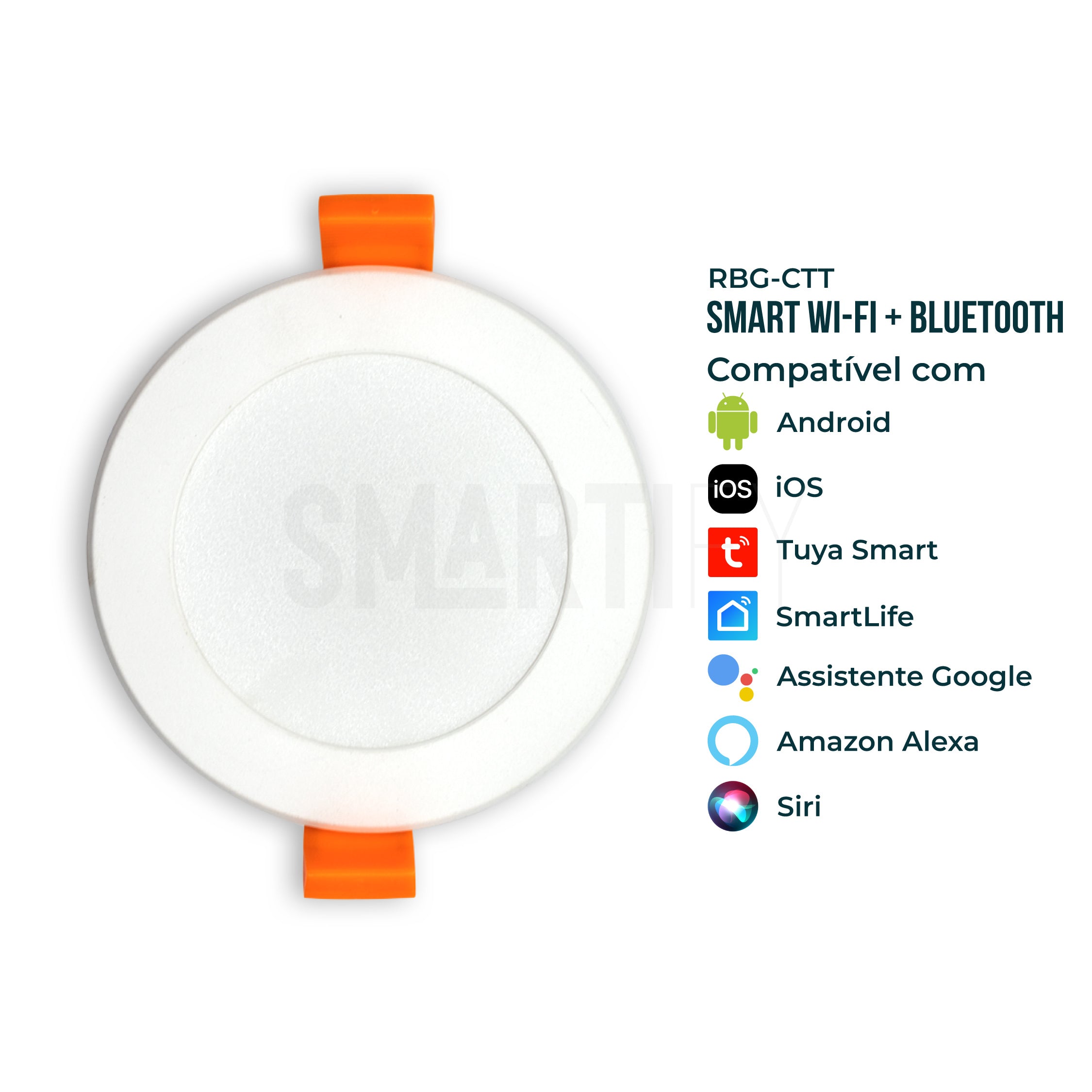 Downlight / Placa / Foco LED Ø96 mm WiFi Inteligente (Cores + Branco) Smartify - Smartify - Casa Inteligente - Smart Home - Domotica - Casas Inteligentes