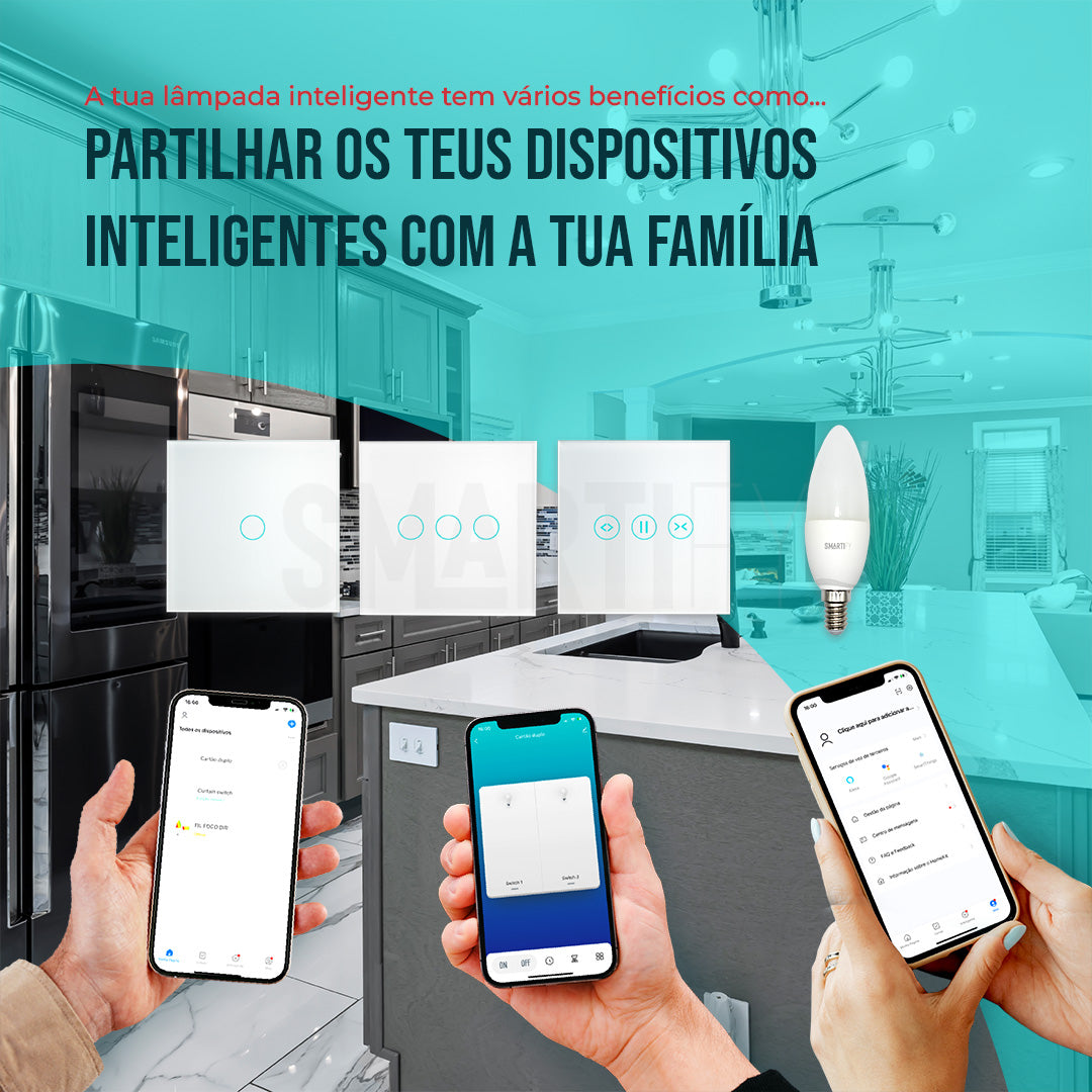 Lâmpada LED RGB - CCT (Cores + Branco) Inteligente E14 WiFi Smartify - Smartify - Casa Inteligente - Smart Home - Domotica - Casas Inteligentes