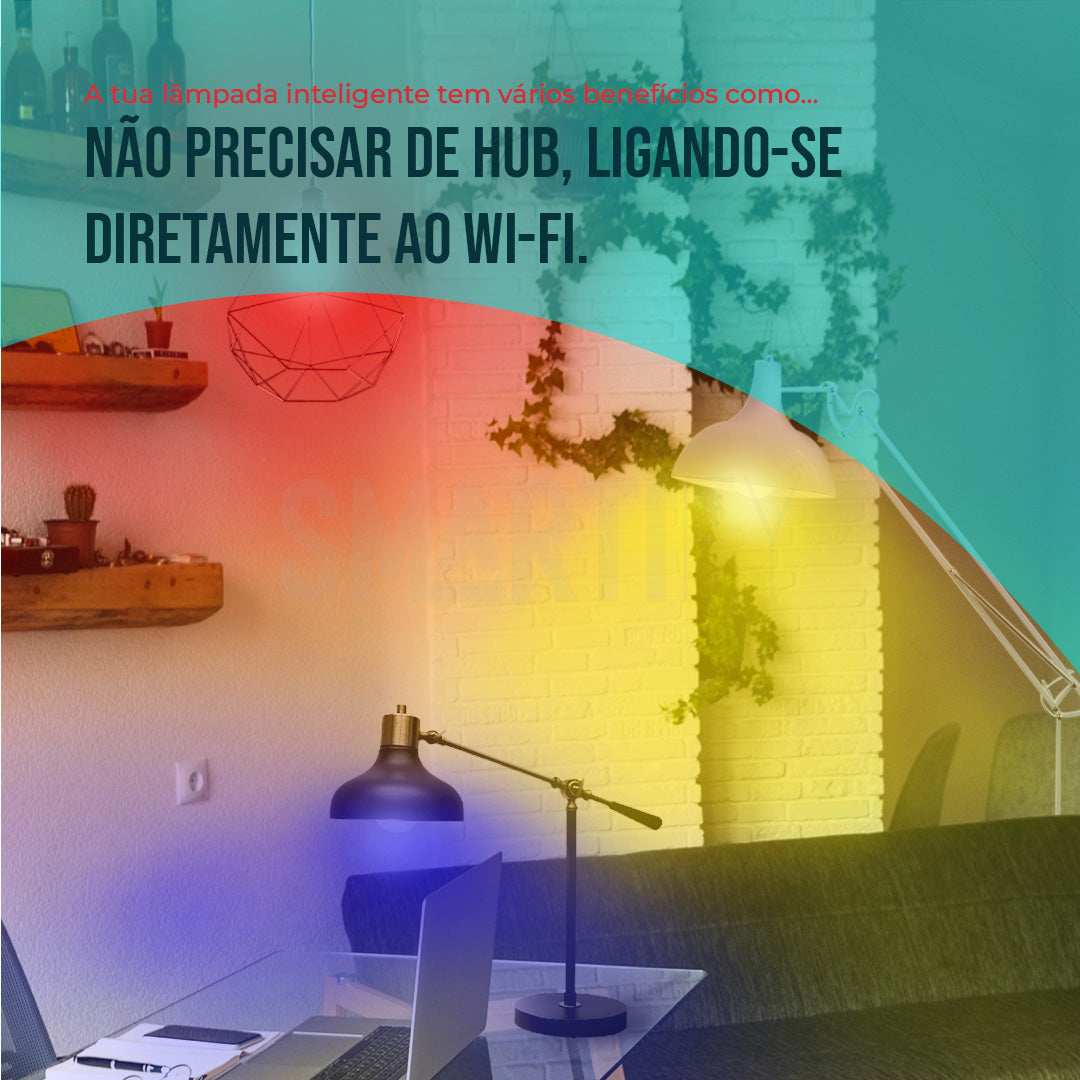 Lâmpada LED RGB - CCT (Cores + Branco) Inteligente E27 WiFi Smartify - Smartify - Casa Inteligente - Smart Home - Domotica - Casas Inteligentes