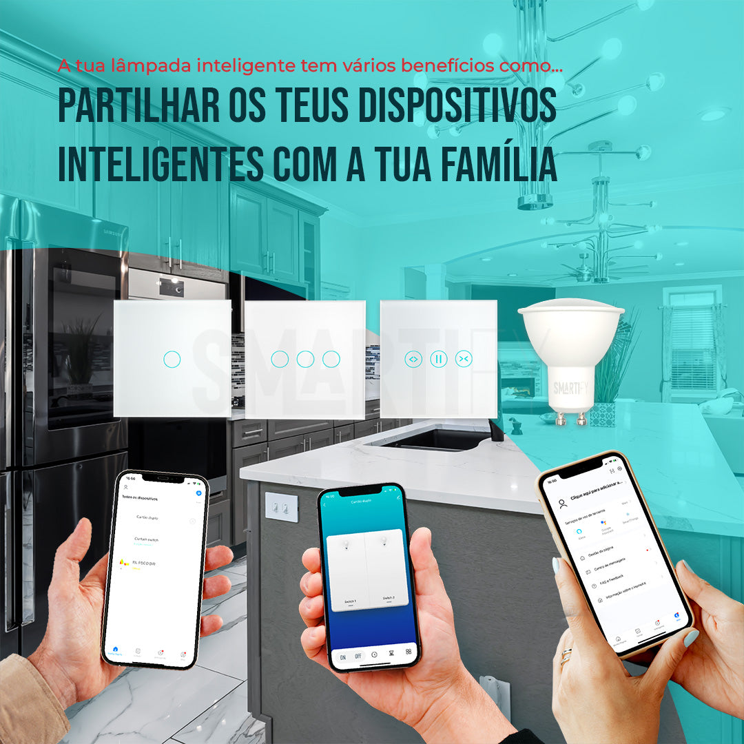 Lâmpada LED RGB - CCT (Cores + Branco) Inteligente GU10 WiFi Smartify - Smartify - Casa Inteligente - Smart Home - Domotica - Casas Inteligentes
