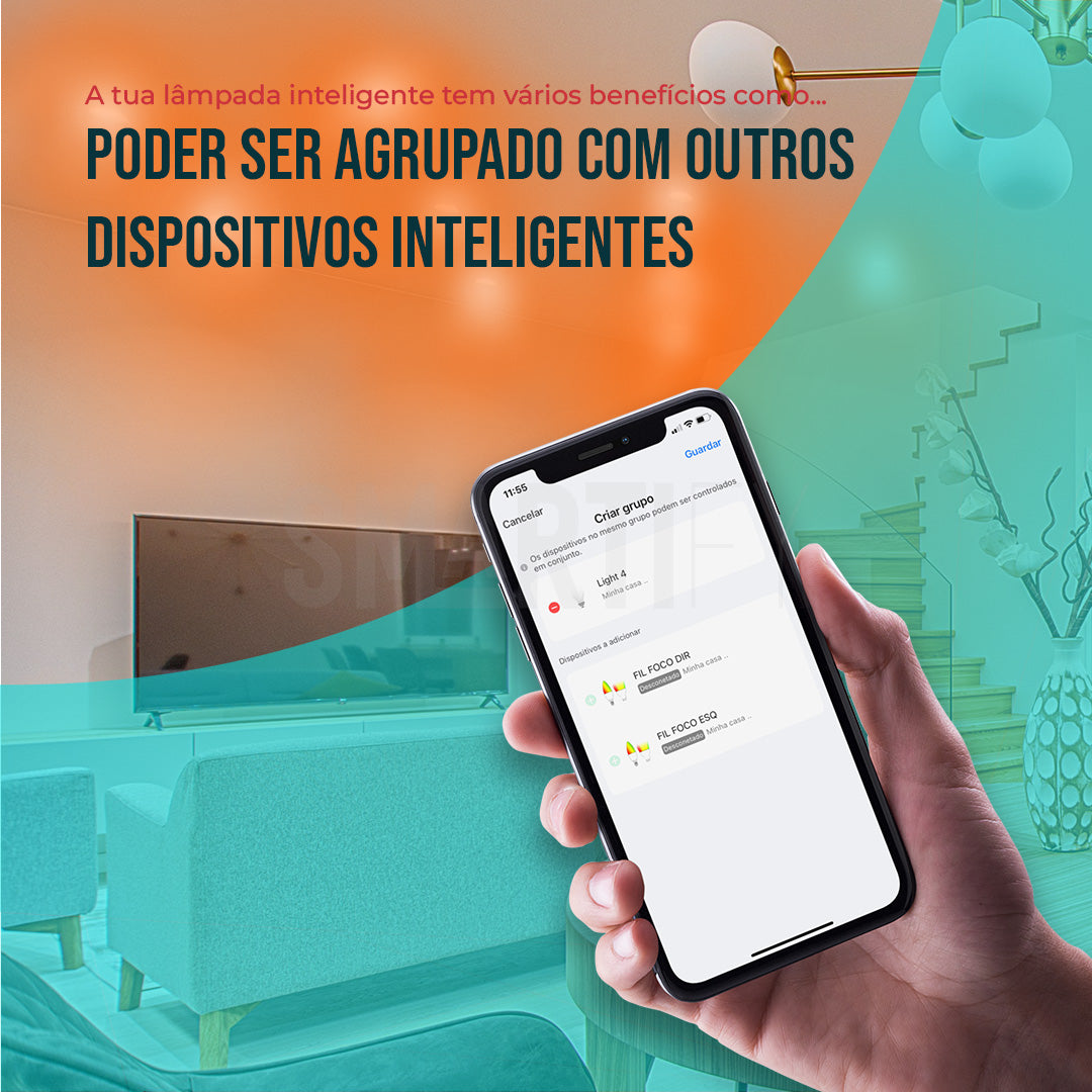 Lâmpada LED RGB - CCT (Cores + Branco) Inteligente GU5.3 WiFi Smartify - Smartify - Casa Inteligente - Smart Home - Domotica - Casas Inteligentes