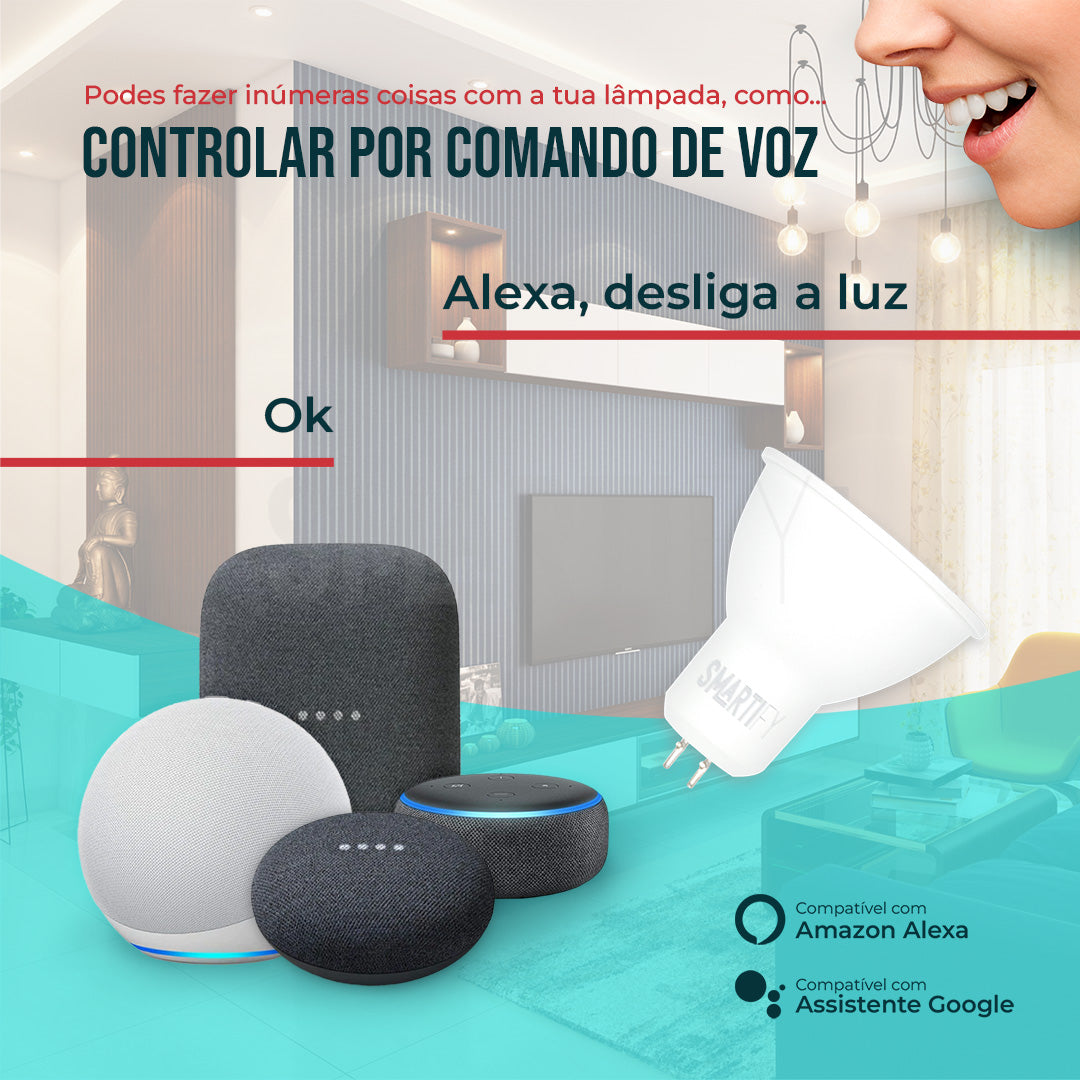 Lâmpada LED RGB - CCT (Cores + Branco) Inteligente GU5.3 WiFi Smartify - Smartify - Casa Inteligente - Smart Home - Domotica - Casas Inteligentes