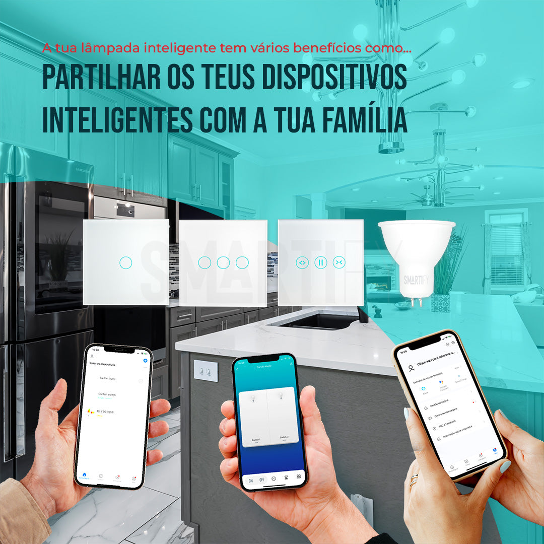 Lâmpada LED RGB - CCT (Cores + Branco) Inteligente GU5.3 WiFi Smartify - Smartify - Casa Inteligente - Smart Home - Domotica - Casas Inteligentes
