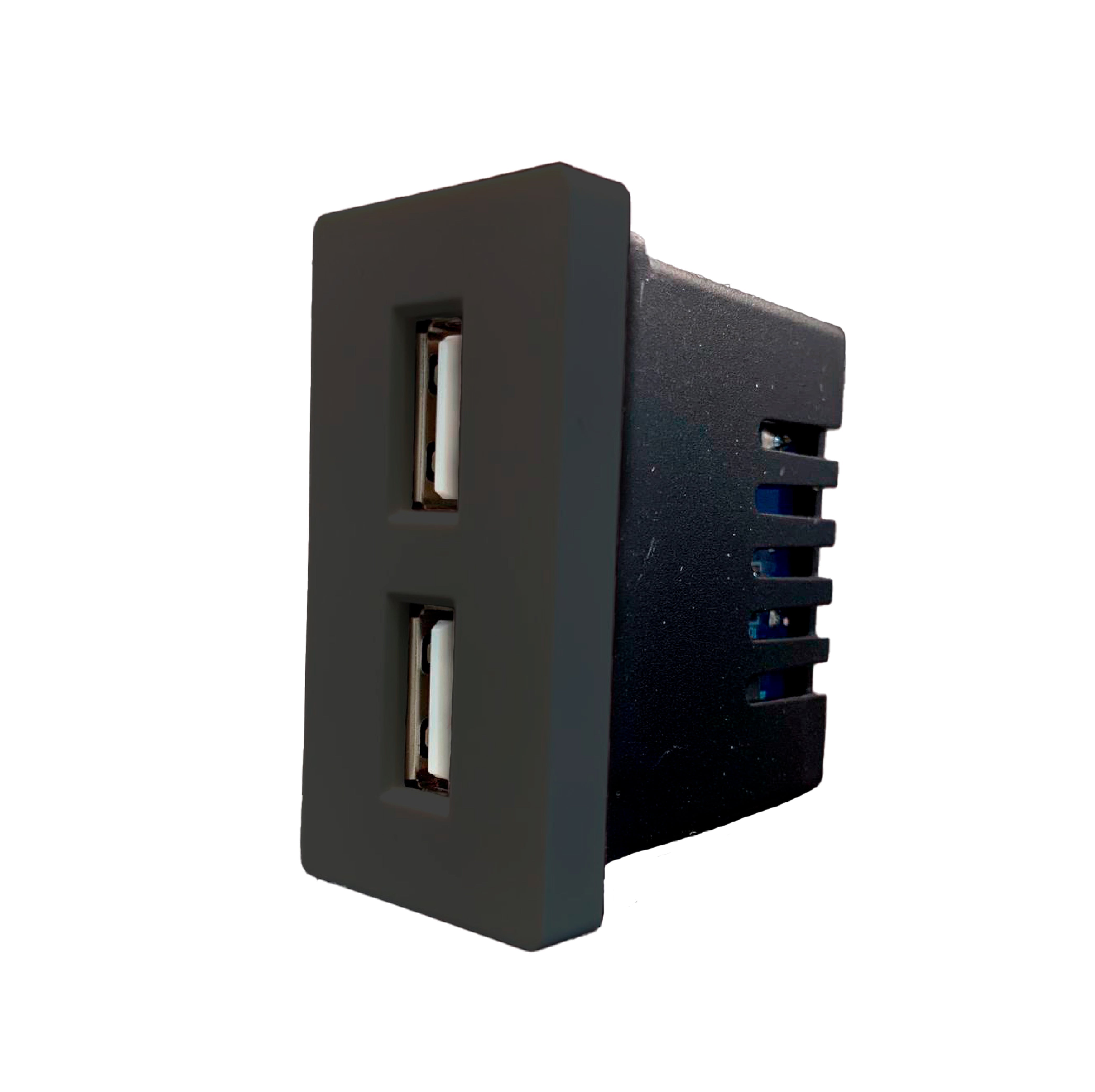 Smartify Meio Módulo 2x USB-A  2.4A Preto – dispositivo compacto.