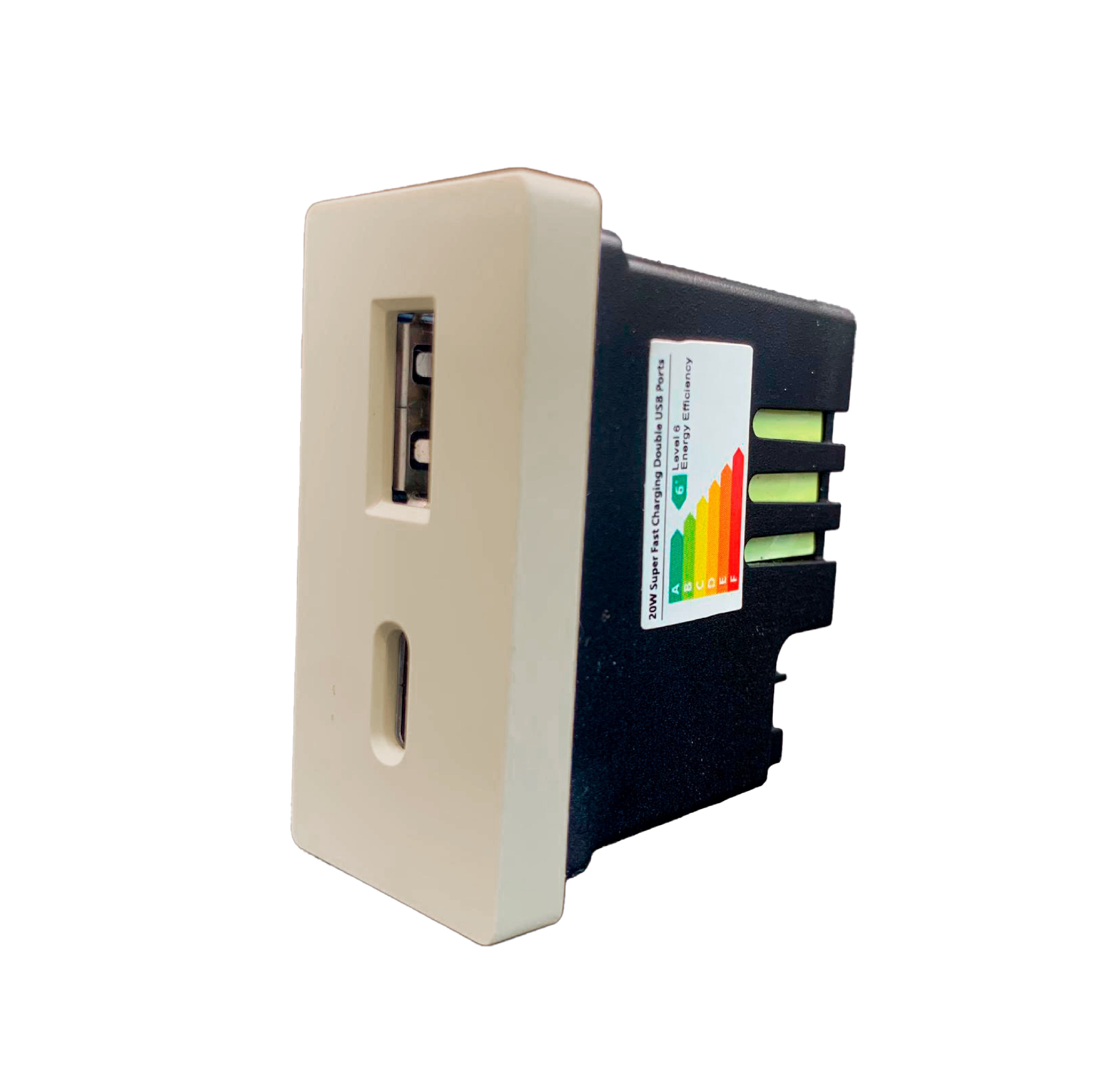 Smartify Meio Módulo USB-C + USB-A 20W Dourado – dispositivo