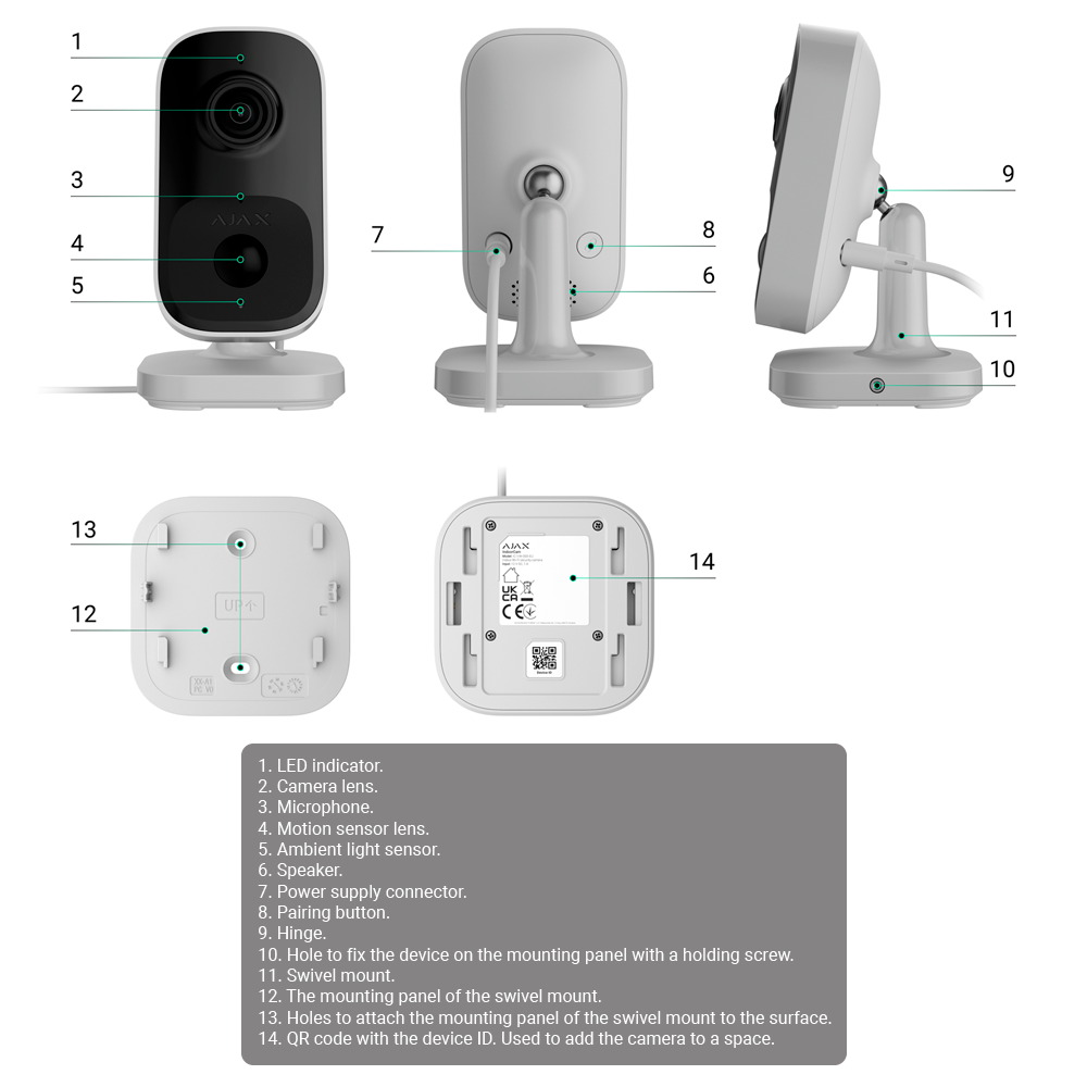 Ajax INDOORCAM-4-W - Câmara Interior 4MP WiFi Branco - imagem 5
