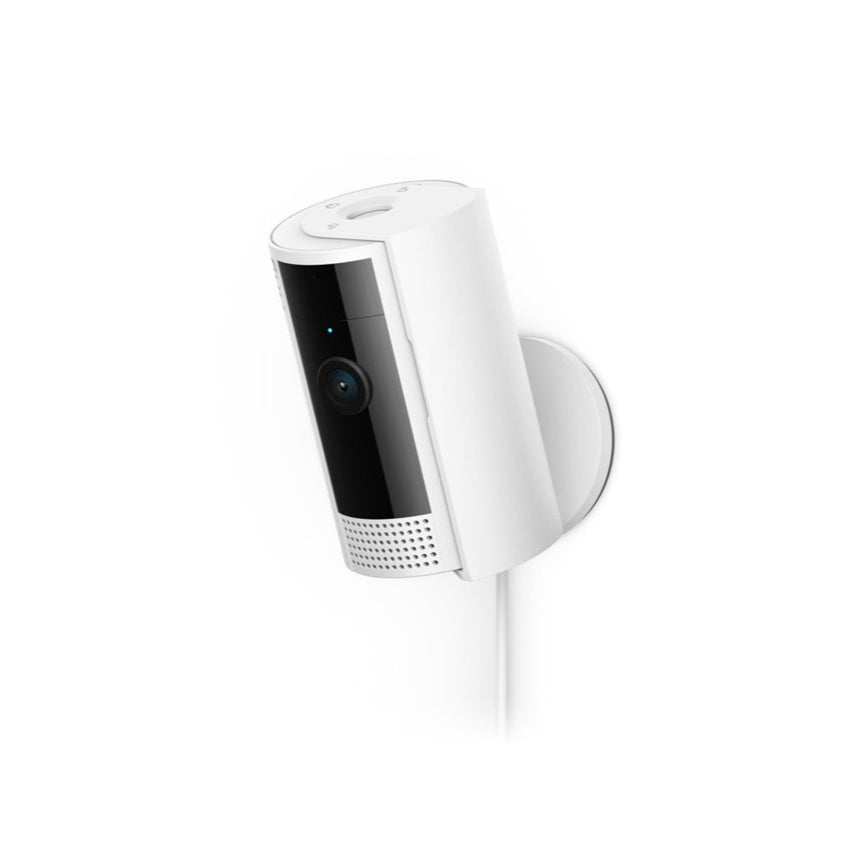 Câmara de Segurança Interior da RING que oferece alta resolução, segurança eficaz e monitorização em tempo real para instalações interiores.