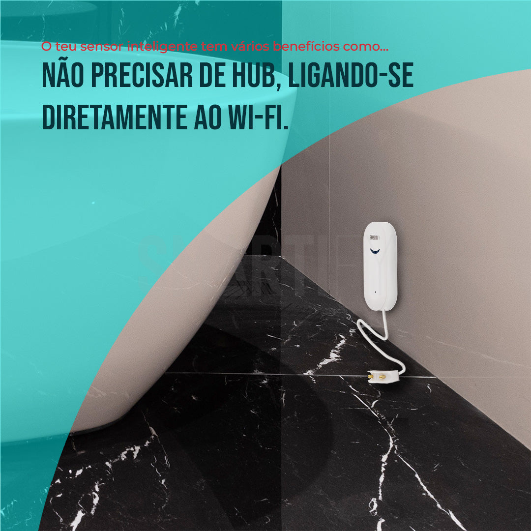 Sensor Inteligente de Inundação WiFi Smartify - Smartify - Casa Inteligente - Smart Home - Domotica - Casas Inteligentes