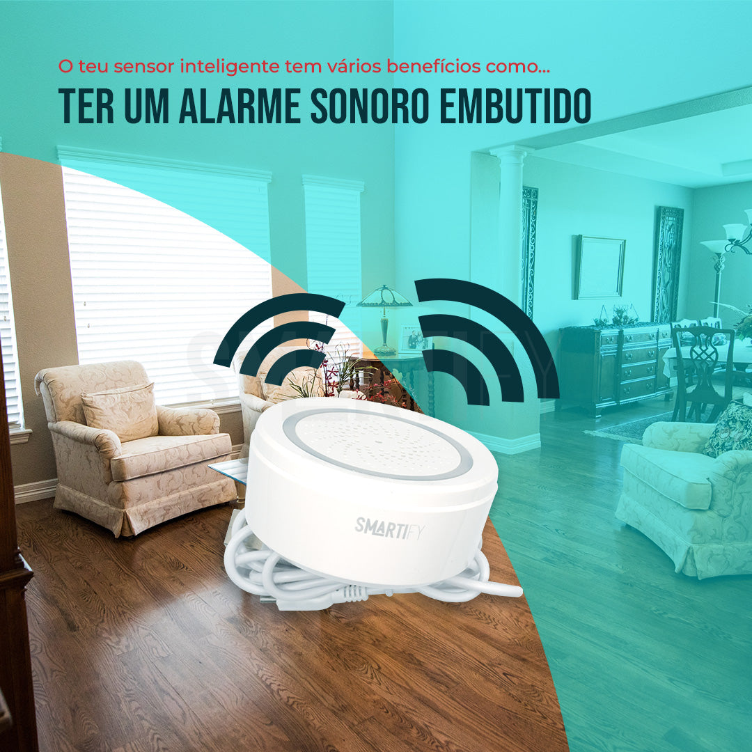Sensor Inteligente de Temperatura e Humidade c/ Sirene WiFi Smartify - Smartify - Casa Inteligente - Smart Home - Domotica - Casas Inteligentes